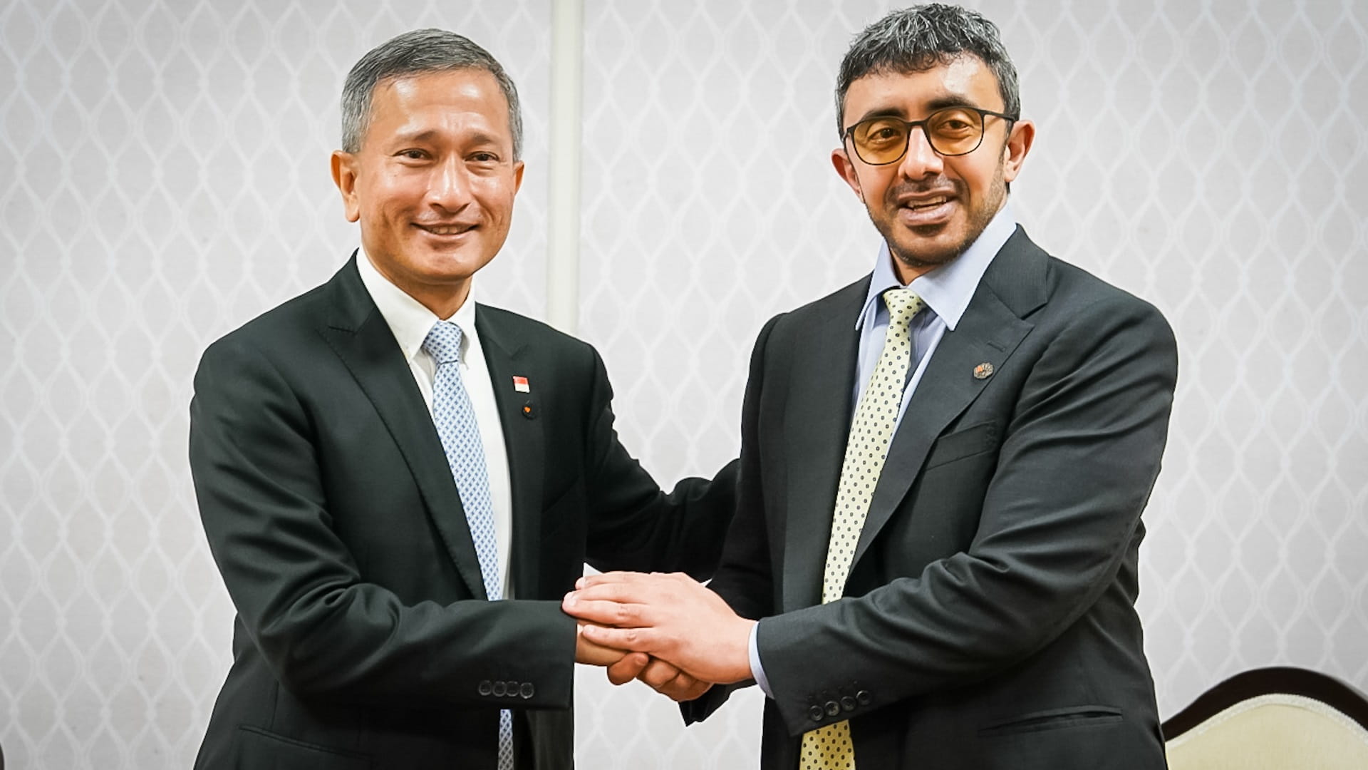 Image for the title: Abdullah bin Zayed meets with FMs participating in G20 meetings 