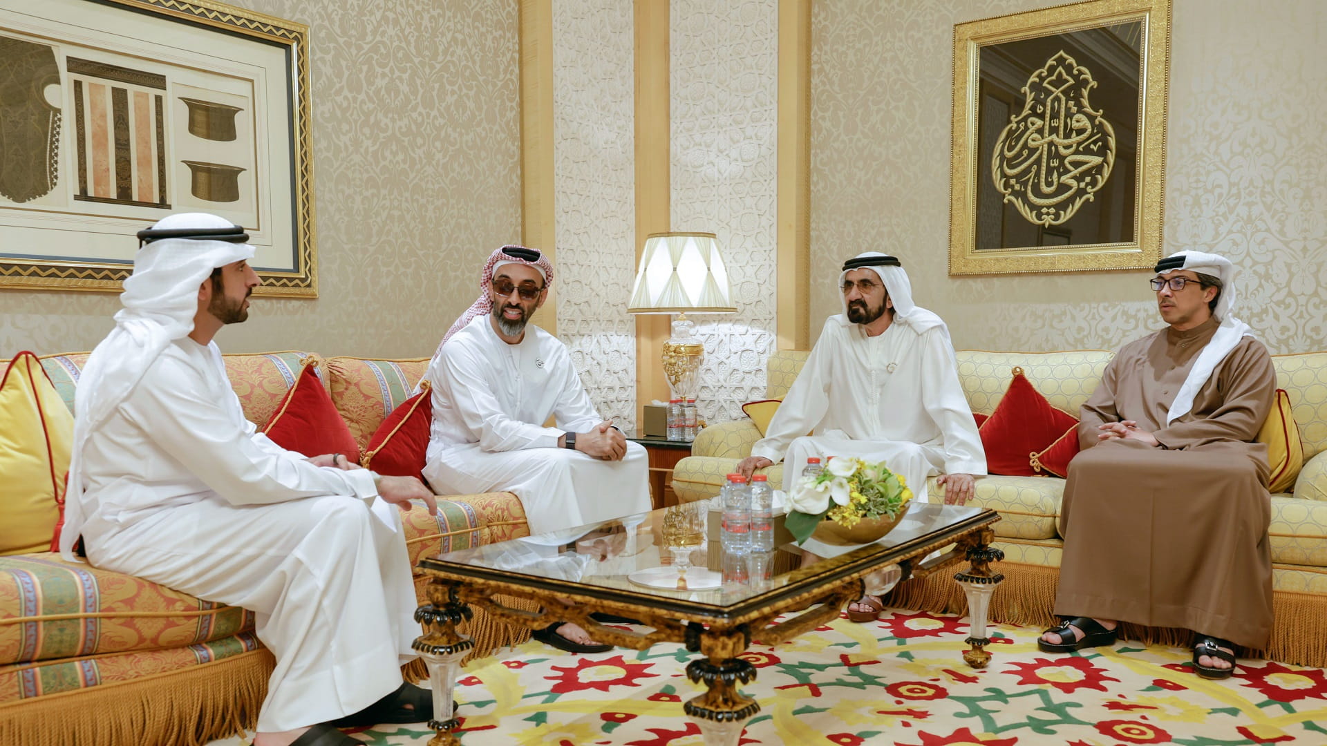 Image for the title: Mohammed bin Rashid meets with Tahnoun and Mansour bin Zayed 