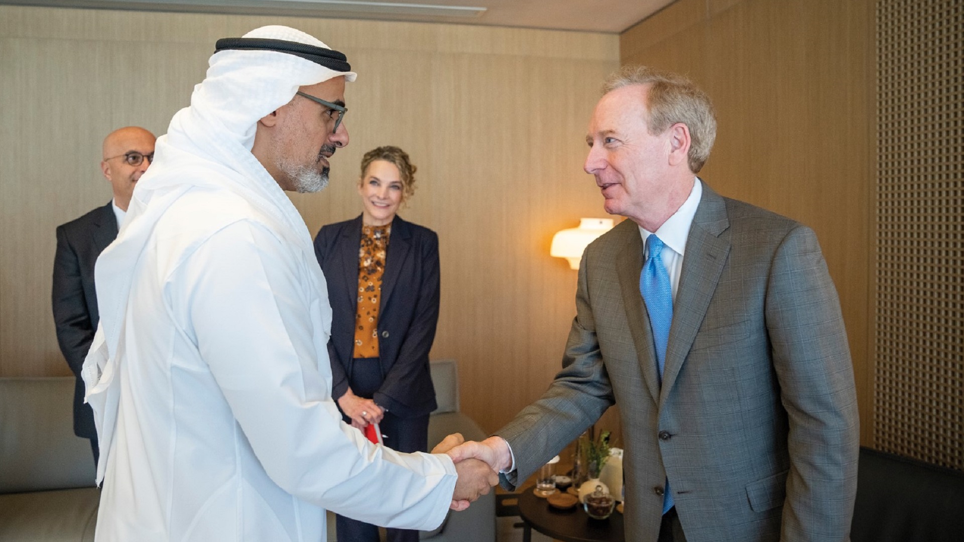 Image for the title: Khaled bin Mohamed bin Zayed meets with Brad Smith 