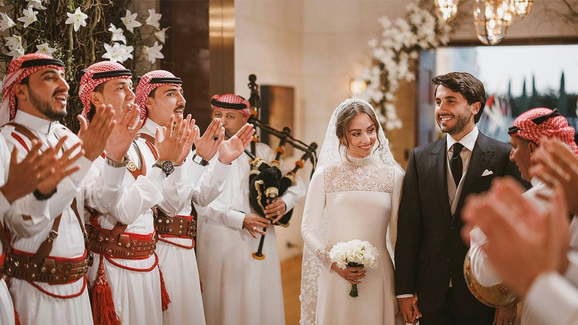 Image for the title: King Abdullah, Queen Rania's eldest daughter ties the knot 