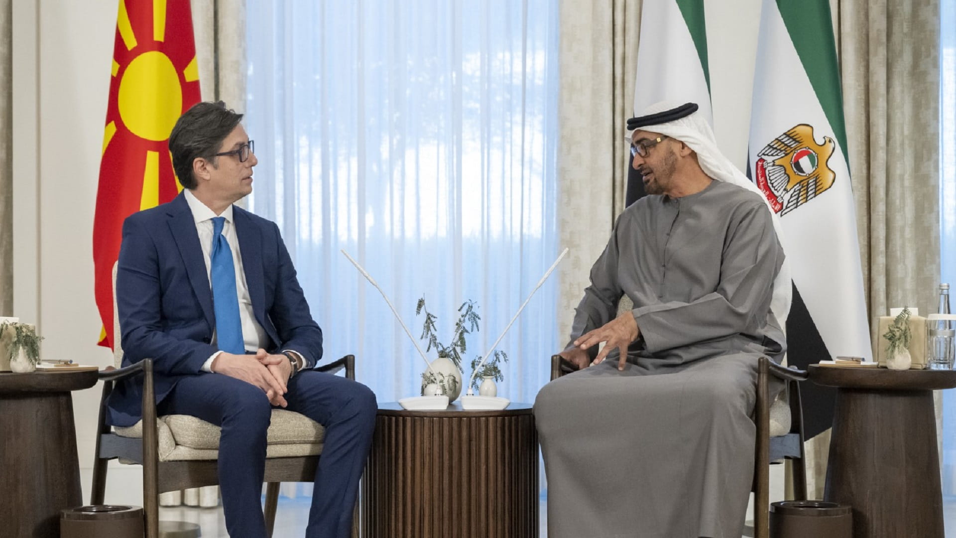 Image for the title: Mohamed bin Zayed receives President of North Macedonia 