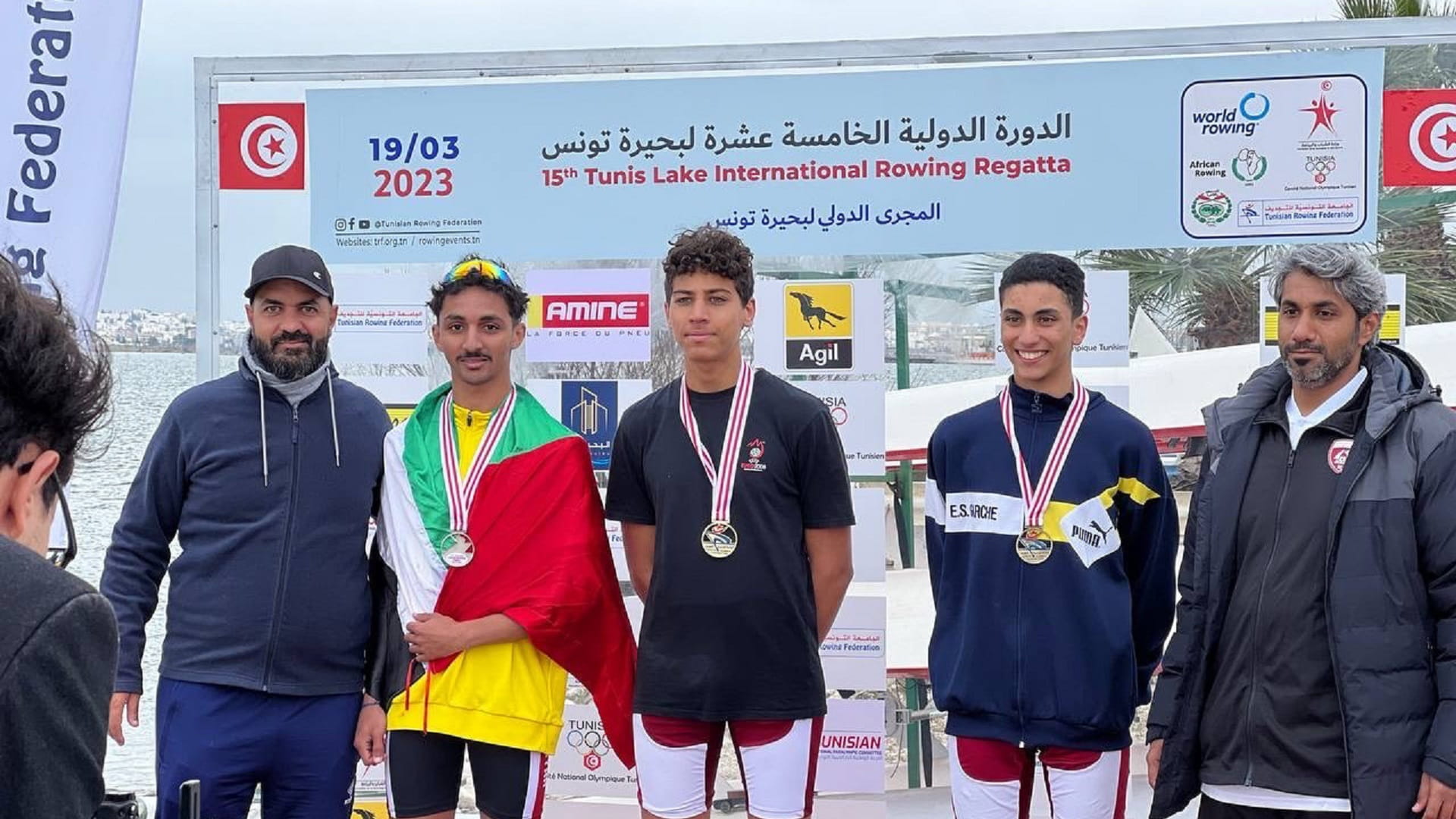 Image for the title: Al Hamriyah wins two medals at youth rowing championship, Tunisia 