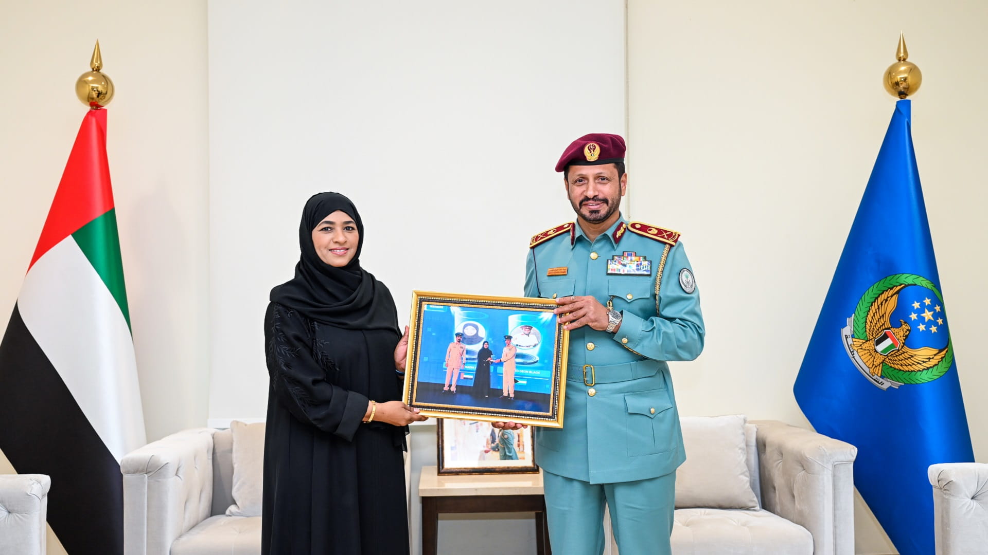 Image for the title: Al Shamsi honours  Nadia for winning Excellence for handicapped 