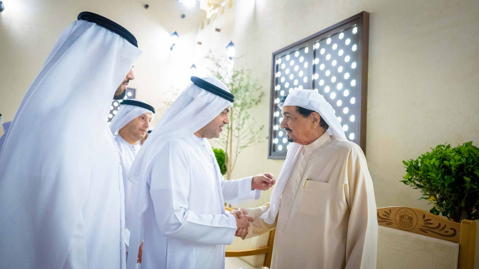 Image for the title: Ajman Ruler receives Ramadan well-wishers at Al Zaher Palace 