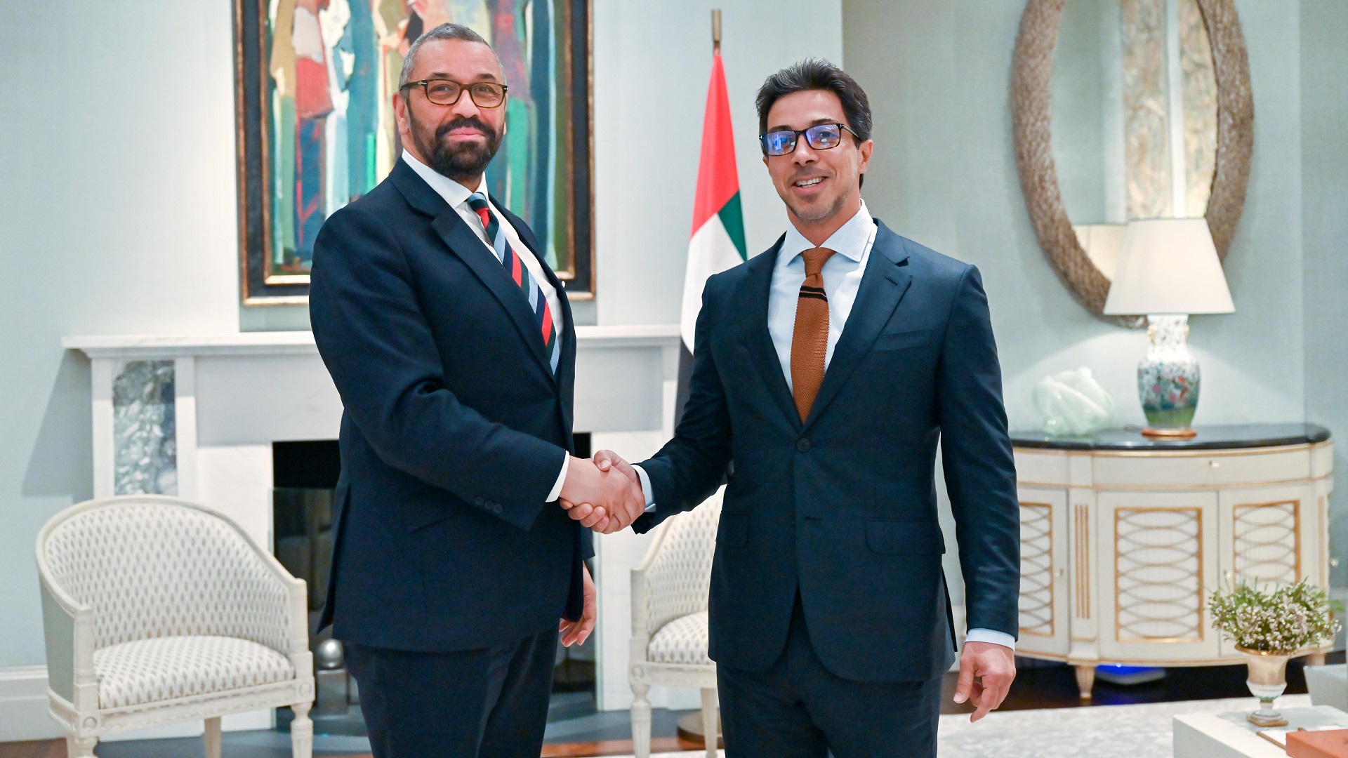 Image for the title: Mansour bin Zayed meets British Foreign Secretary James Cleverly 