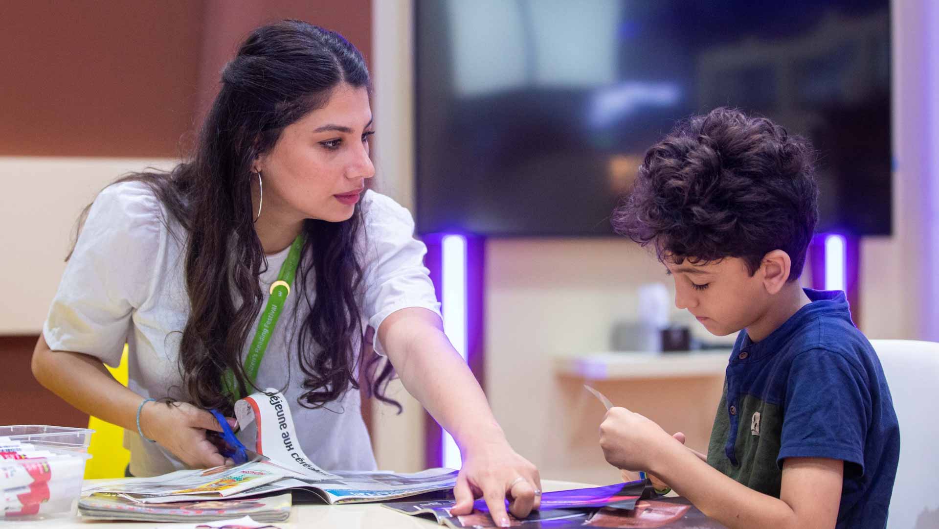 Image for the title: Collage art workshop at SCRF encourages artists to new creations