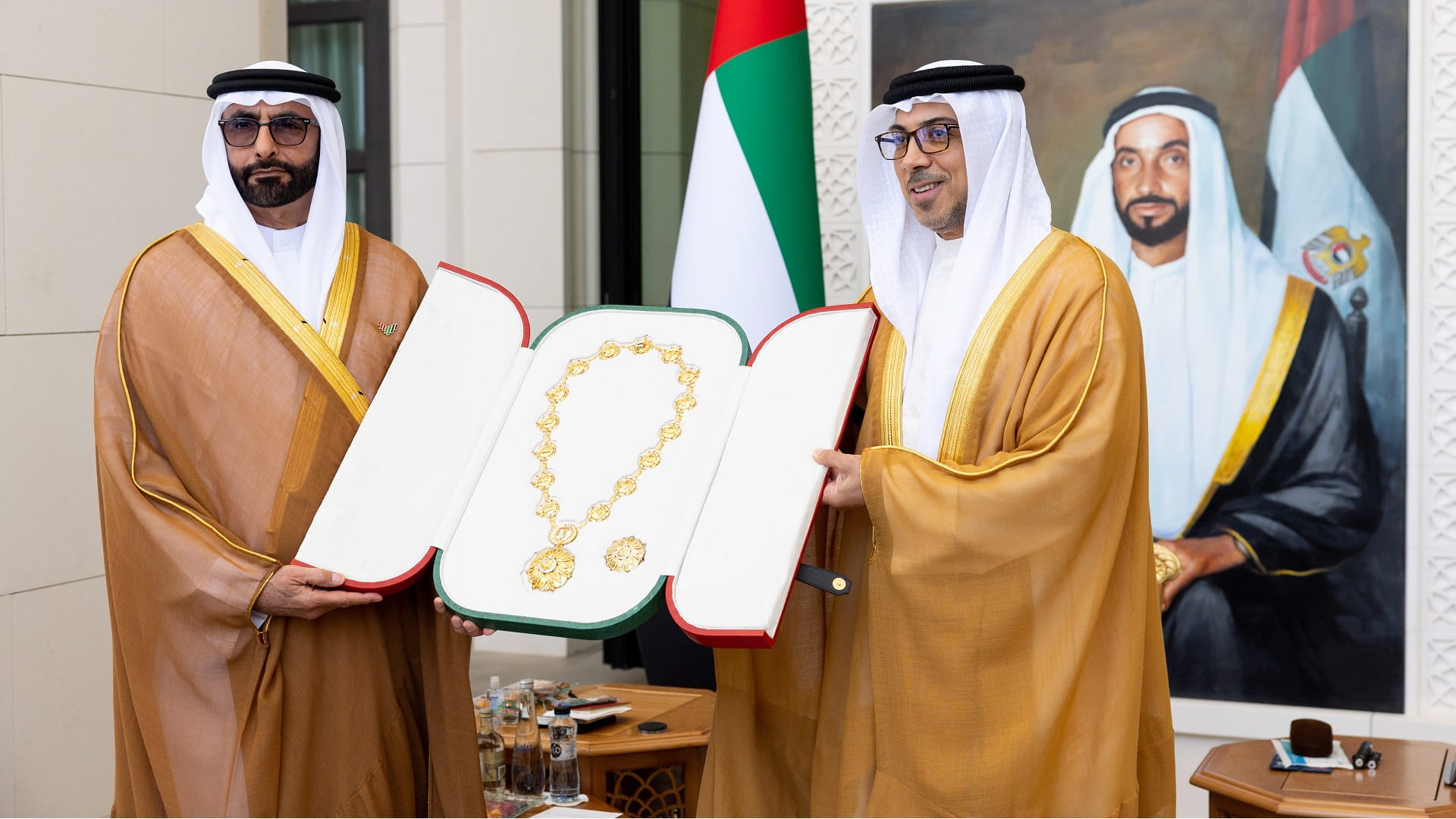 Image for the title: UAE President confers Order of the Union on Mohammed Al Bowardi 