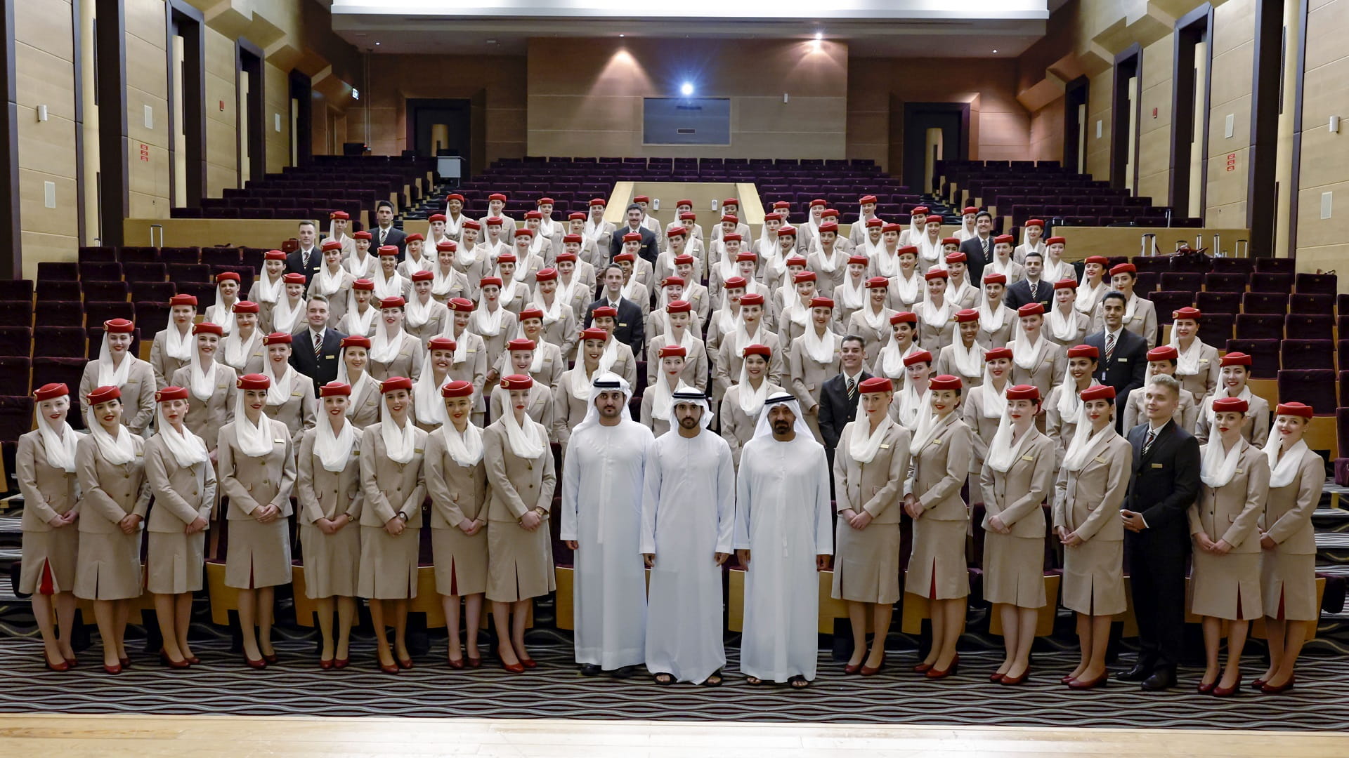 Image for the title: Hamdan and Maktoum bin Mohammed visit Emirates Group HQ 