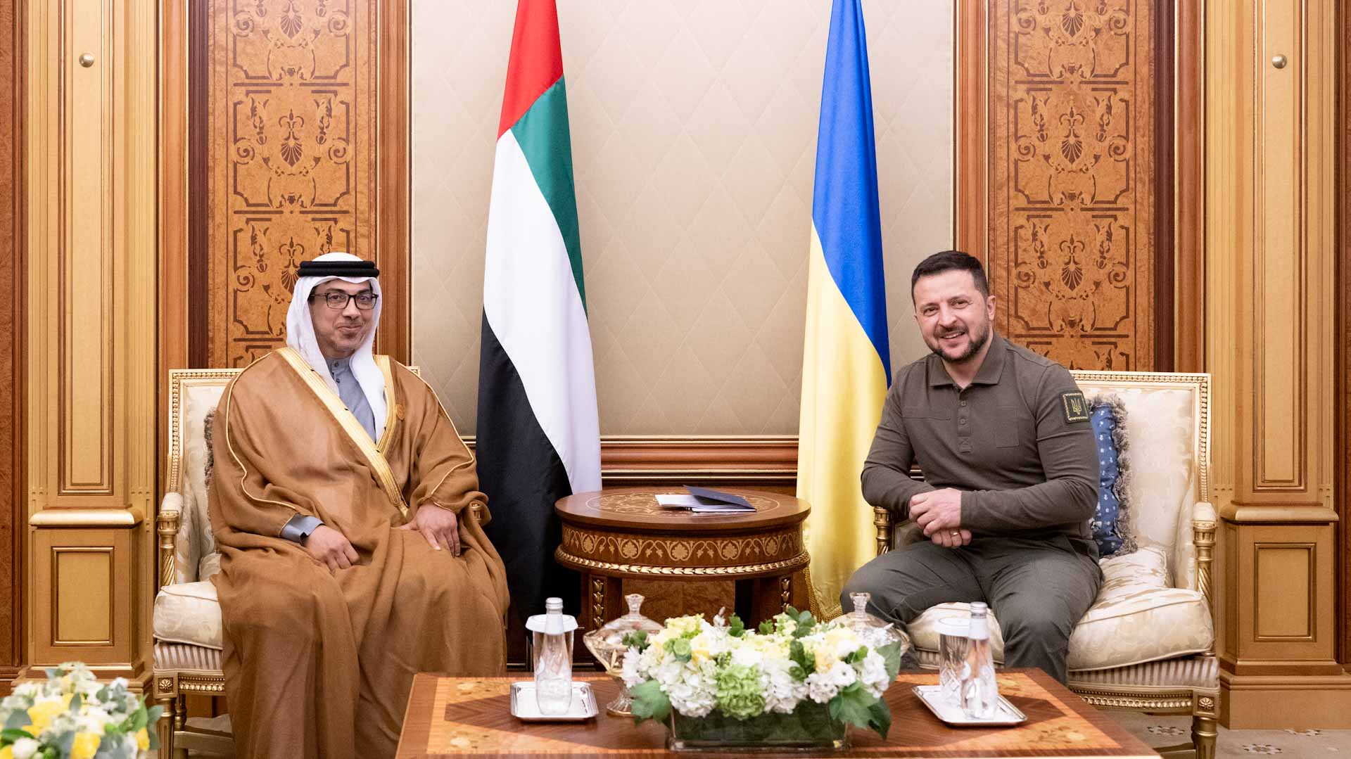 Image for the title: Mansour bin Zayed meets Ukraine's President 