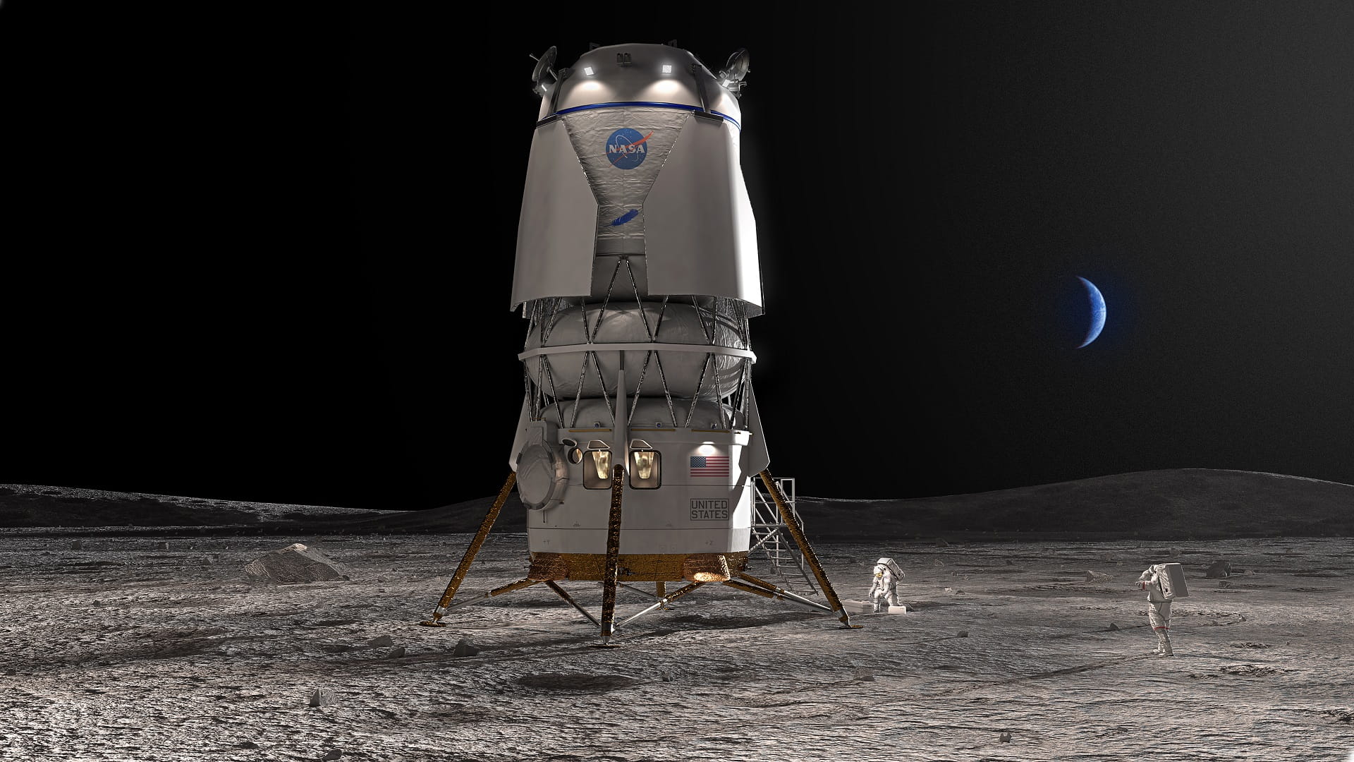 Image for the title: After SpaceX, NASA taps Bezos's Blue Origin to build Moon lander 