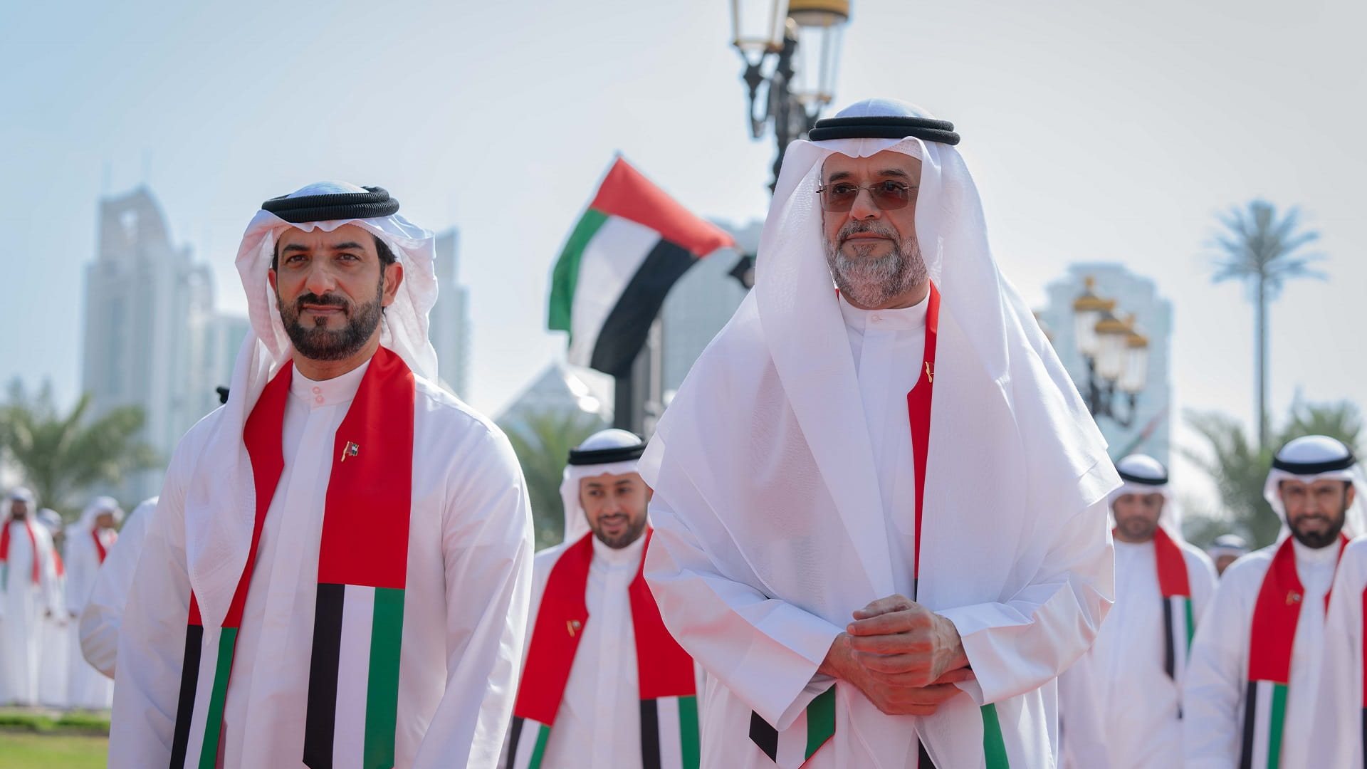 Image for the title: Sharjah CP, Sultan bin Ahmed witness Flag Day ceremony 