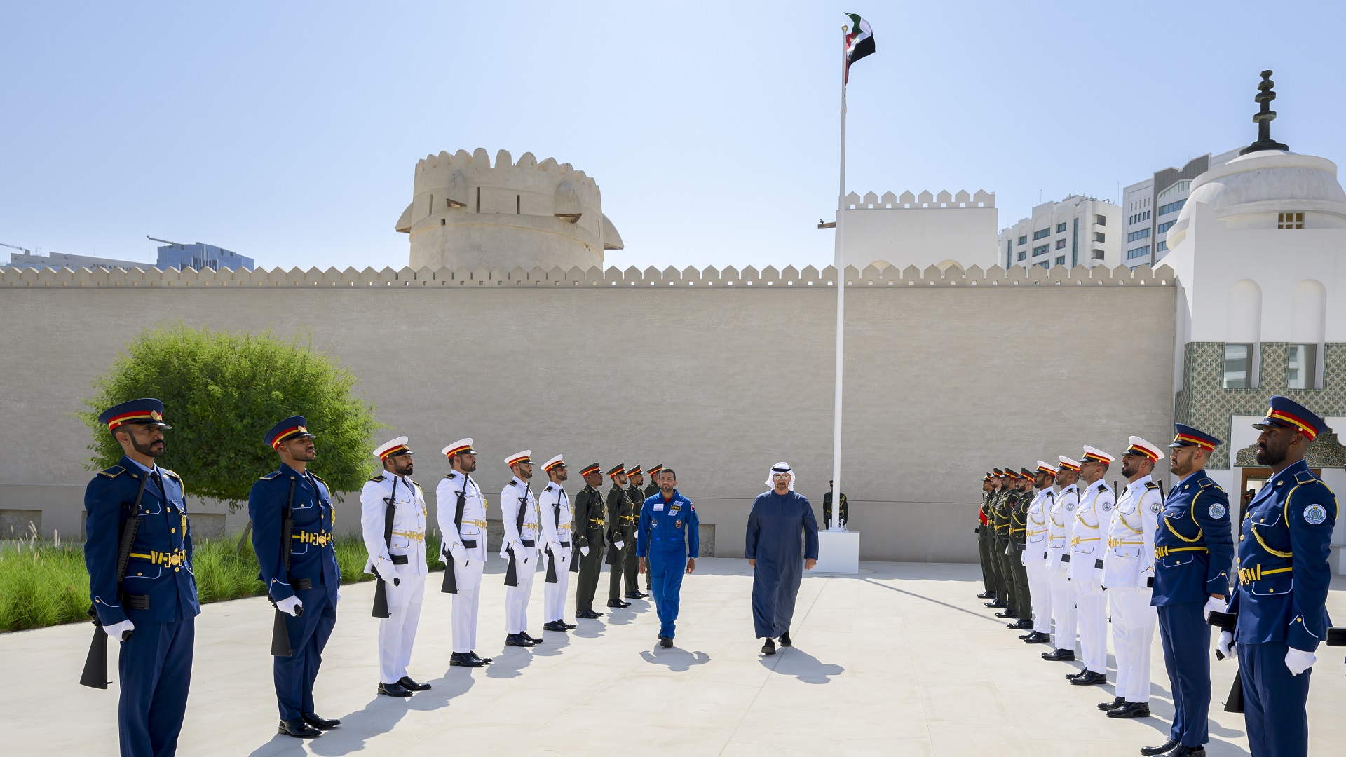 Image for the title: Mohamed bin Zayed hails UAE’s unity at Flag Day ceremony in AD 