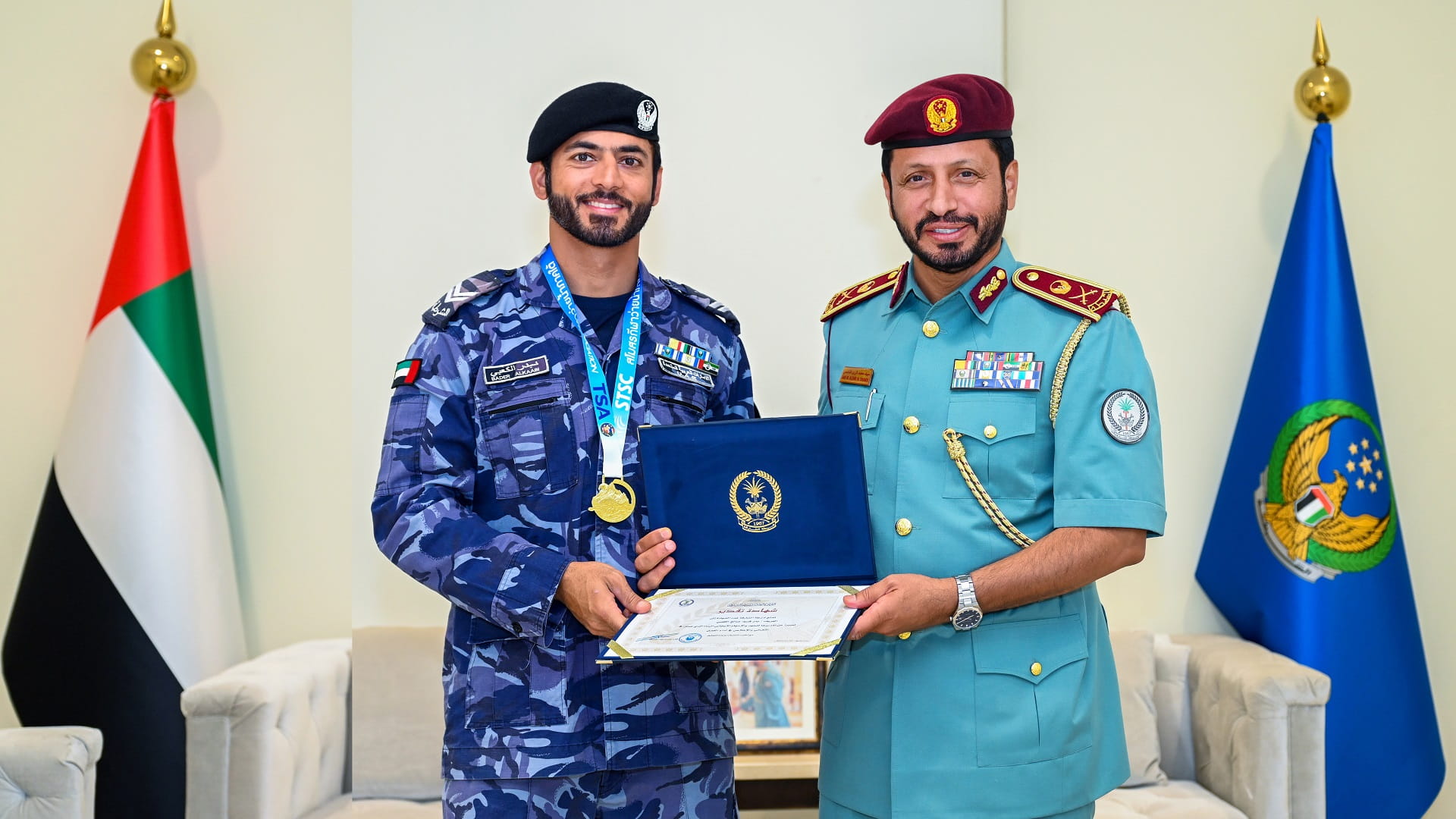 Image for the title: Al Shamsi honors Corporal Bader Al Kaabi 