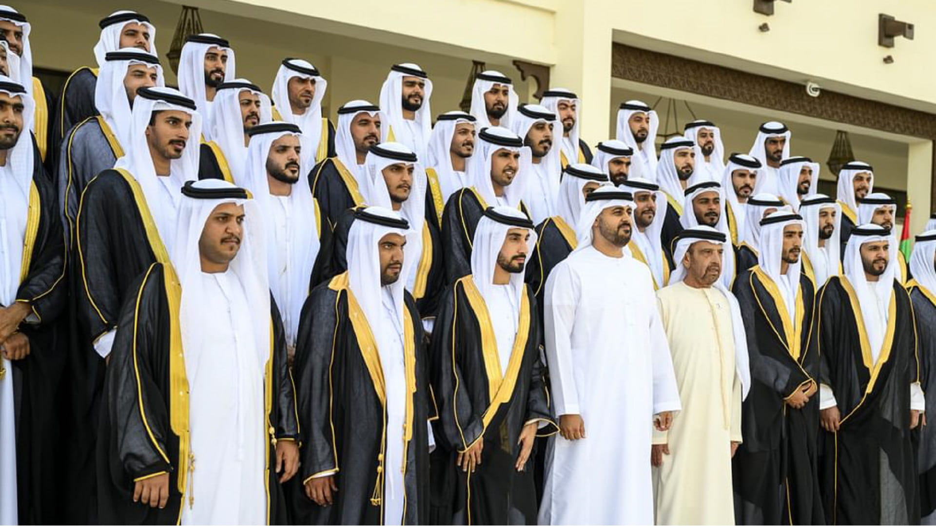 Image for the title: Theyab bin Mohamed attends group wedding at Majlis Al Hawashim 