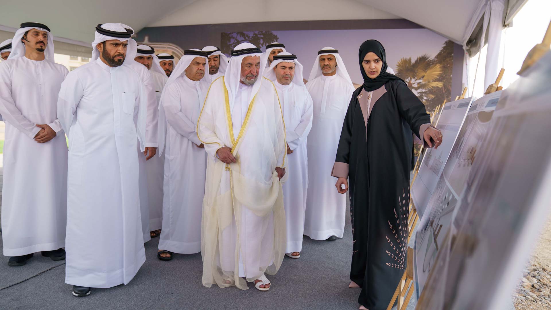 Image for the title: Sharjah Ruler sets Dibba Al Hisn development foundation stone 