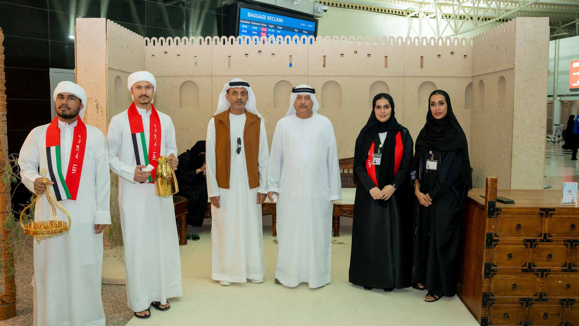 Image for the title: Sharjah Airport celebrates UAE's 52nd Union Day with travelers 