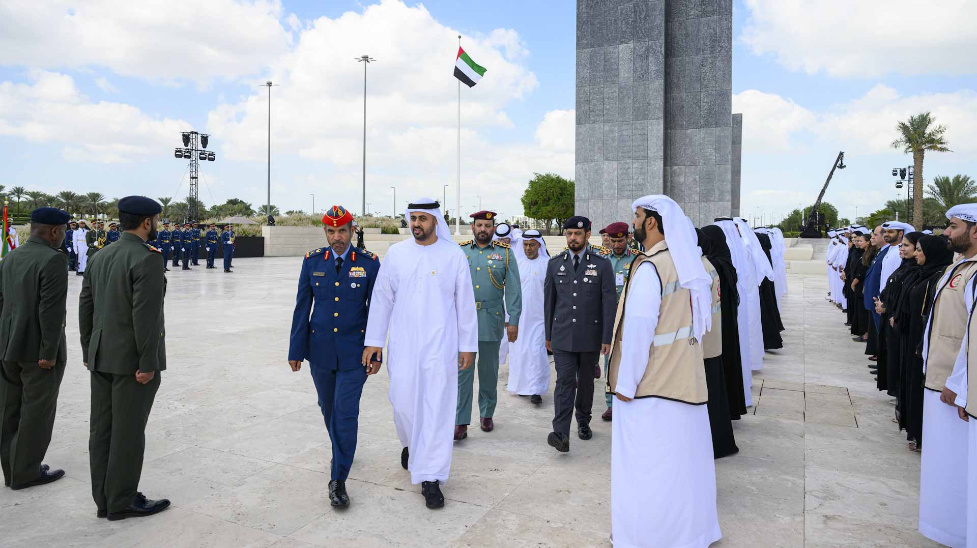 Image for the title: Theyab bin Mohamed attends silent prayer at Wahat Al Karama 