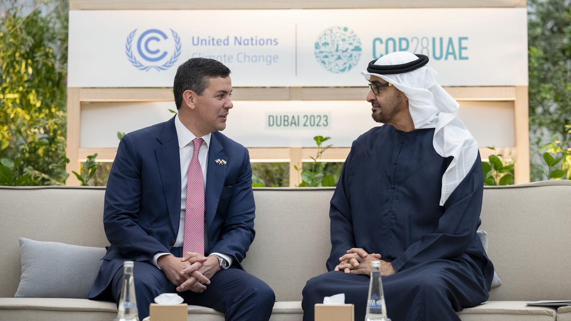 Image for the title: UAE President meets with heads of delegations at COP28 