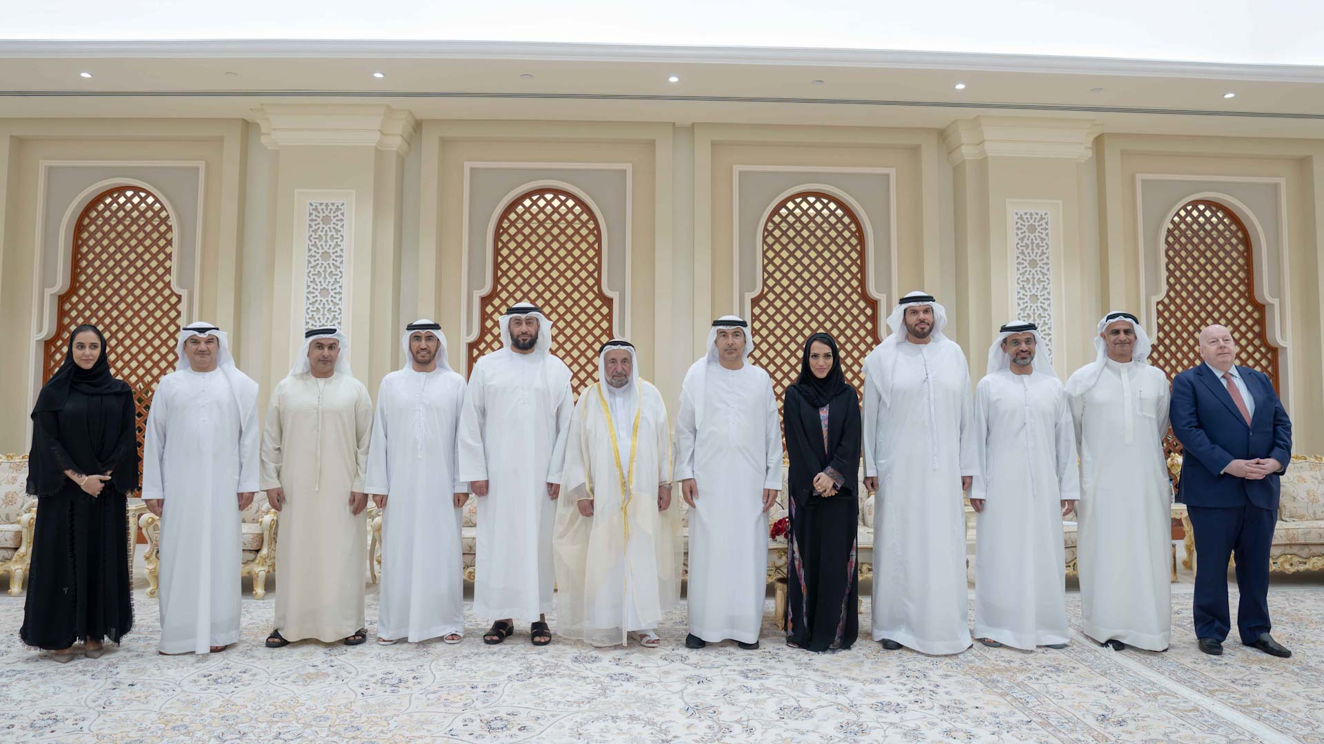 Image for the title: Sharjah Ruler receives CBUAE Governor and EIF’s BoD  