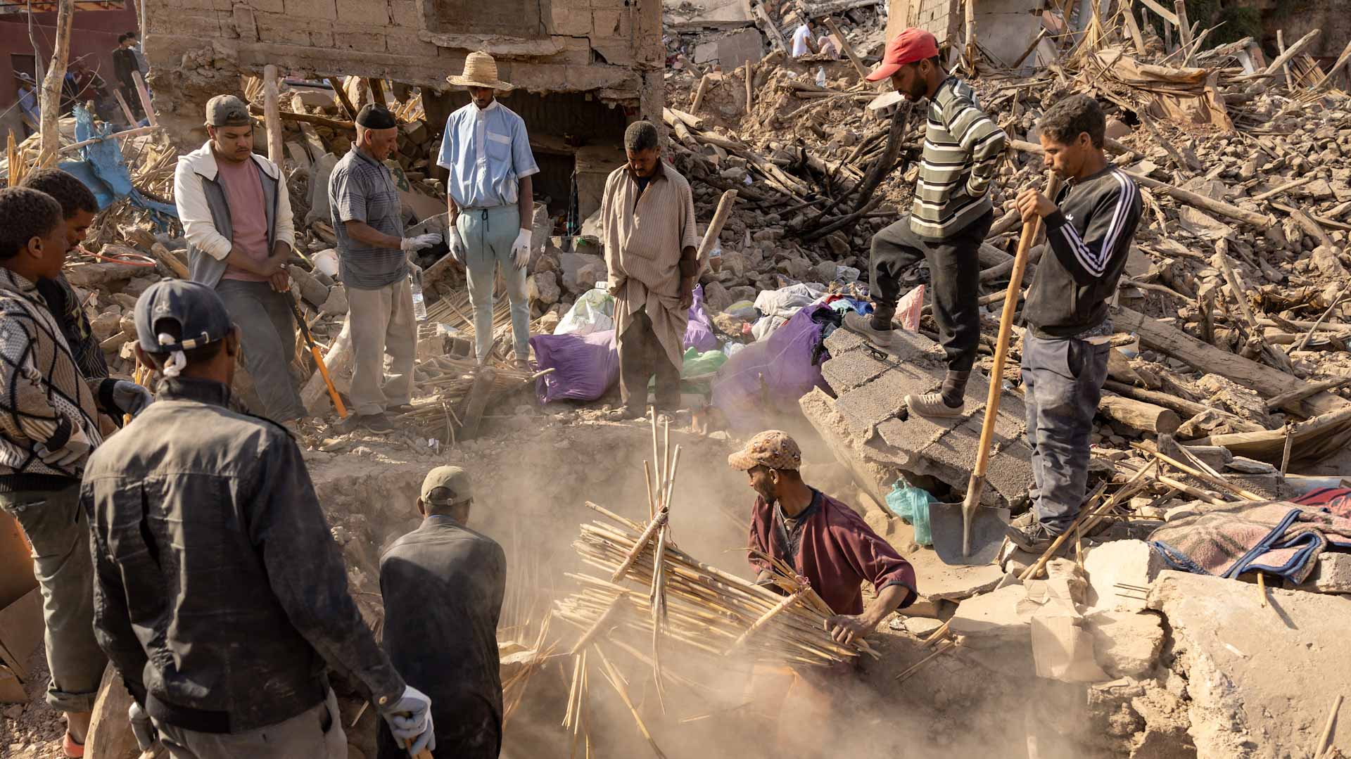 Image for the title: Foreign rescuers join Morocco quake race against time 