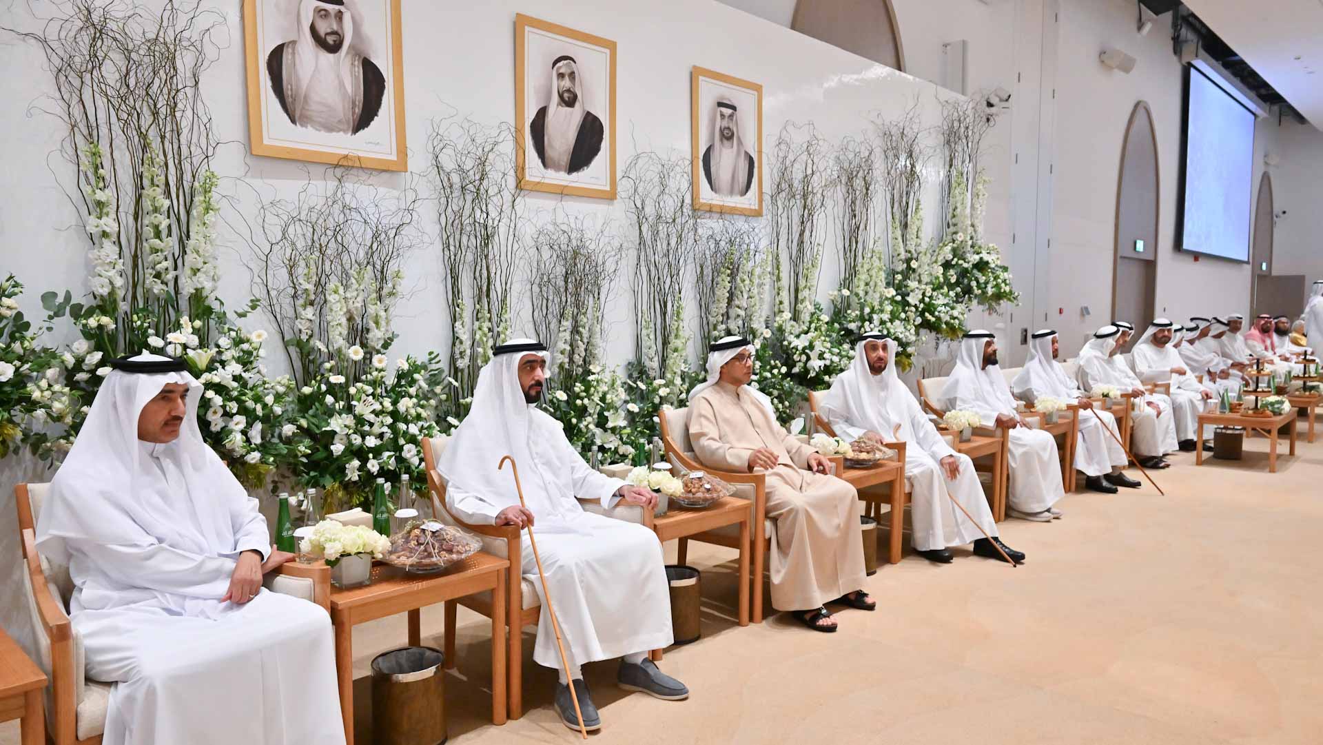 Image for the title: Mansour bin Zayed attends mass wedding reception 