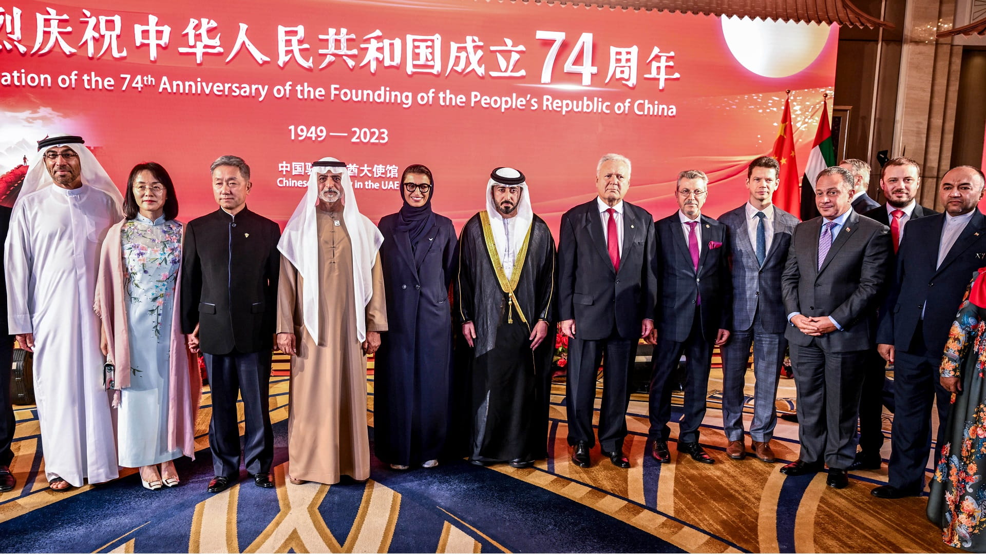 Image for the title: Nahyan bin Mubarak attends Chinese Embassy's reception on N. Day 