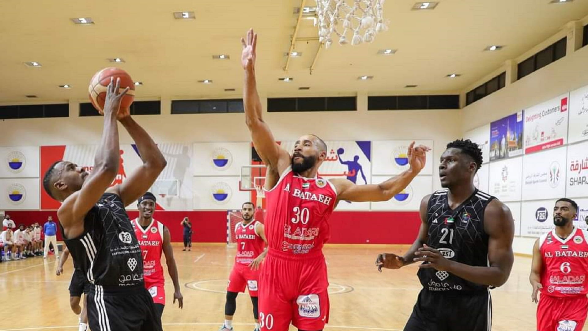 Image for the title: Sharjah secures 100-96 win over Al Bataeh in Basketball League 