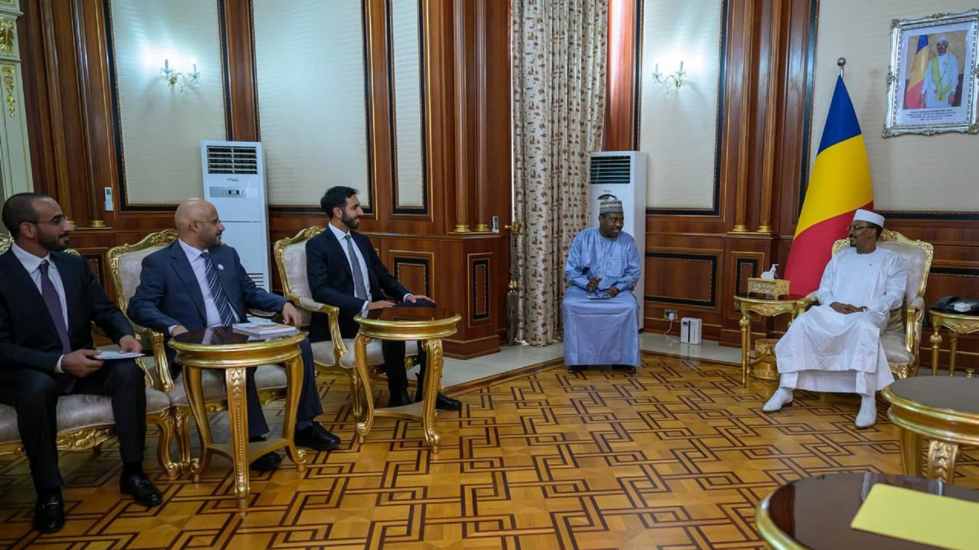 Image for the title: Shakhboot bin Nahyan meets with Transitional President of Chad 