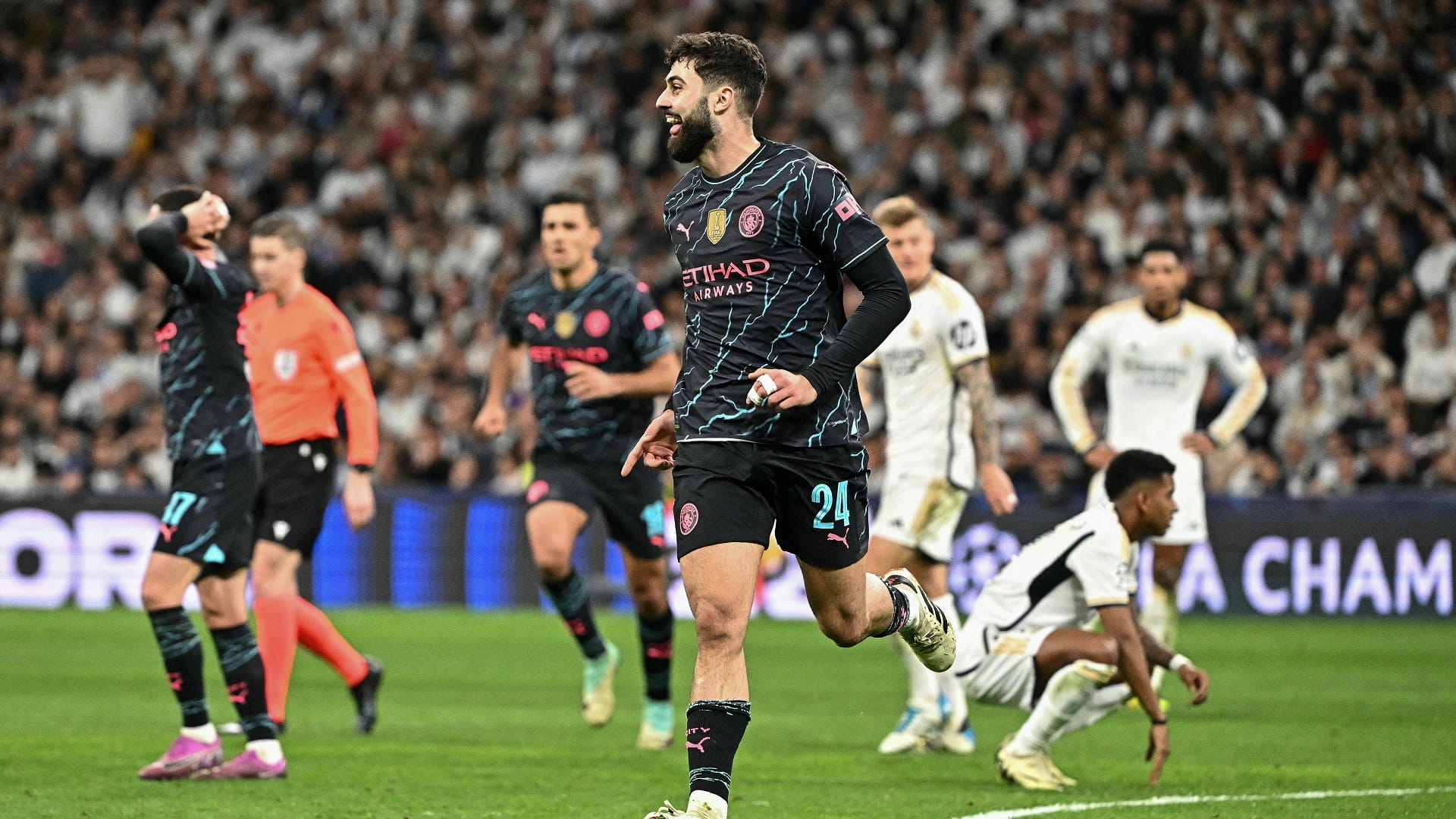 Image for the title: Real Madrid, Man City draw in Champions League quarter-final 