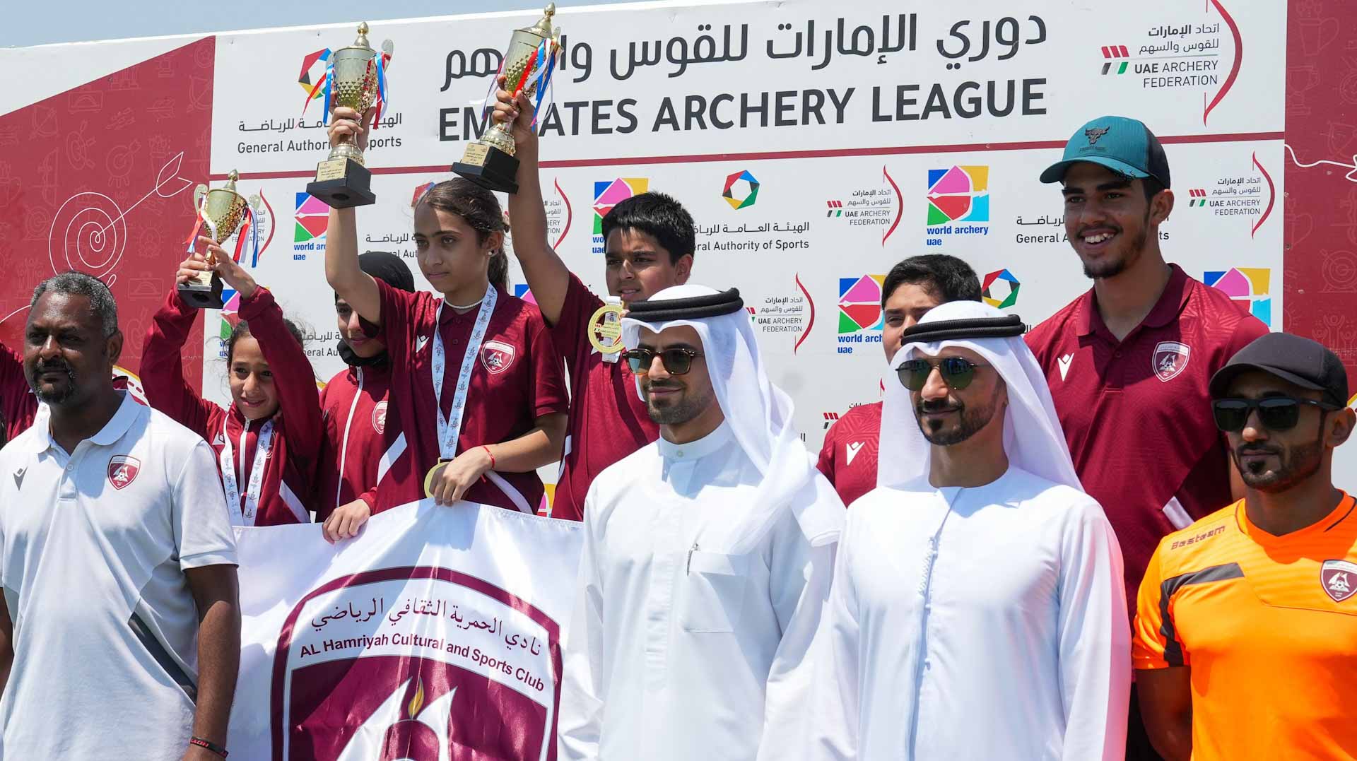 Image for the title: Al Hamriyah won two cups in Emirates Archery League finals 