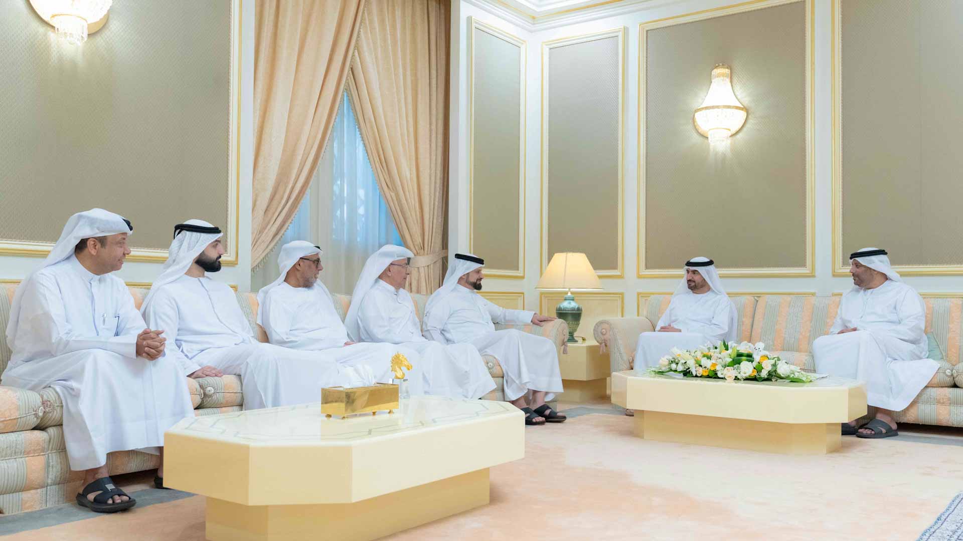 Image for the title: Abdullah bin Salem receives Sharjah Chess Club delegation 