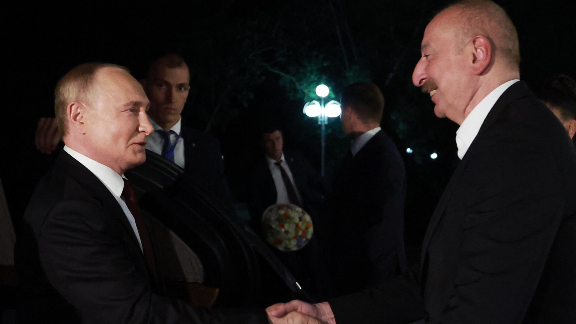 Image for the title: Putin arrives in Azerbaijan for state visit 