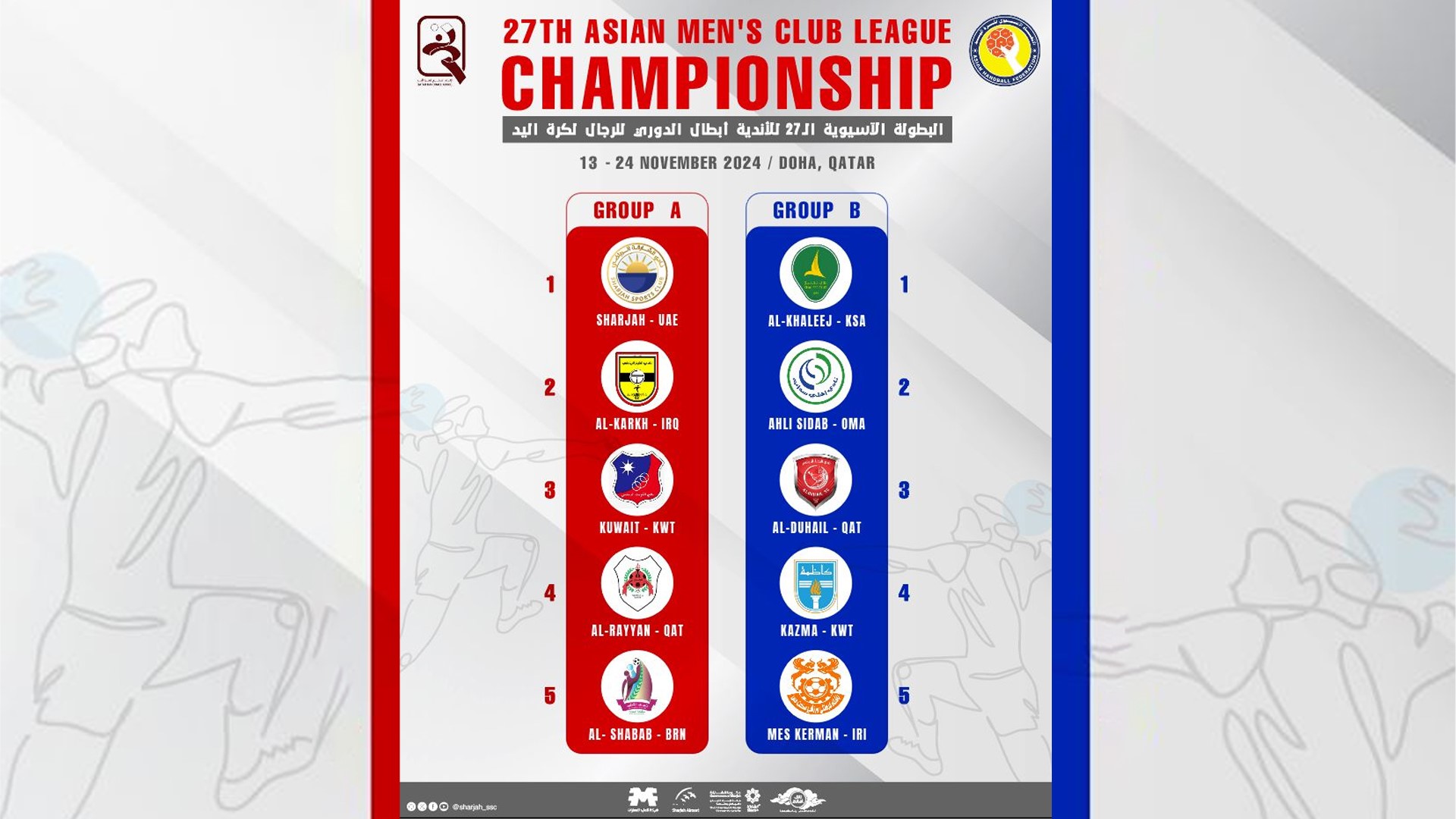 Image for the title: SC to compete in 27th Asian Handball Chip. in Qatar in Nov. 