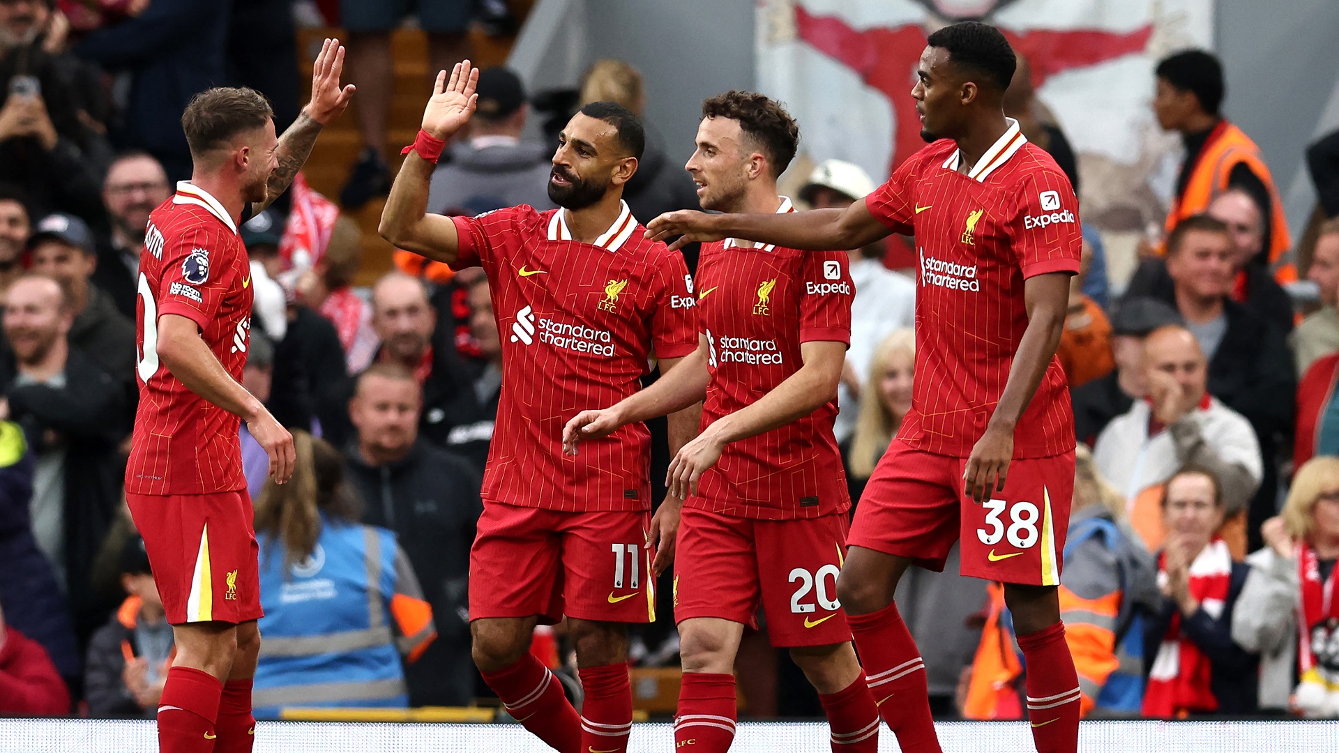 Image for the title: Liverpool beat Brentford 2-0 in Arne Slot’s home debut 