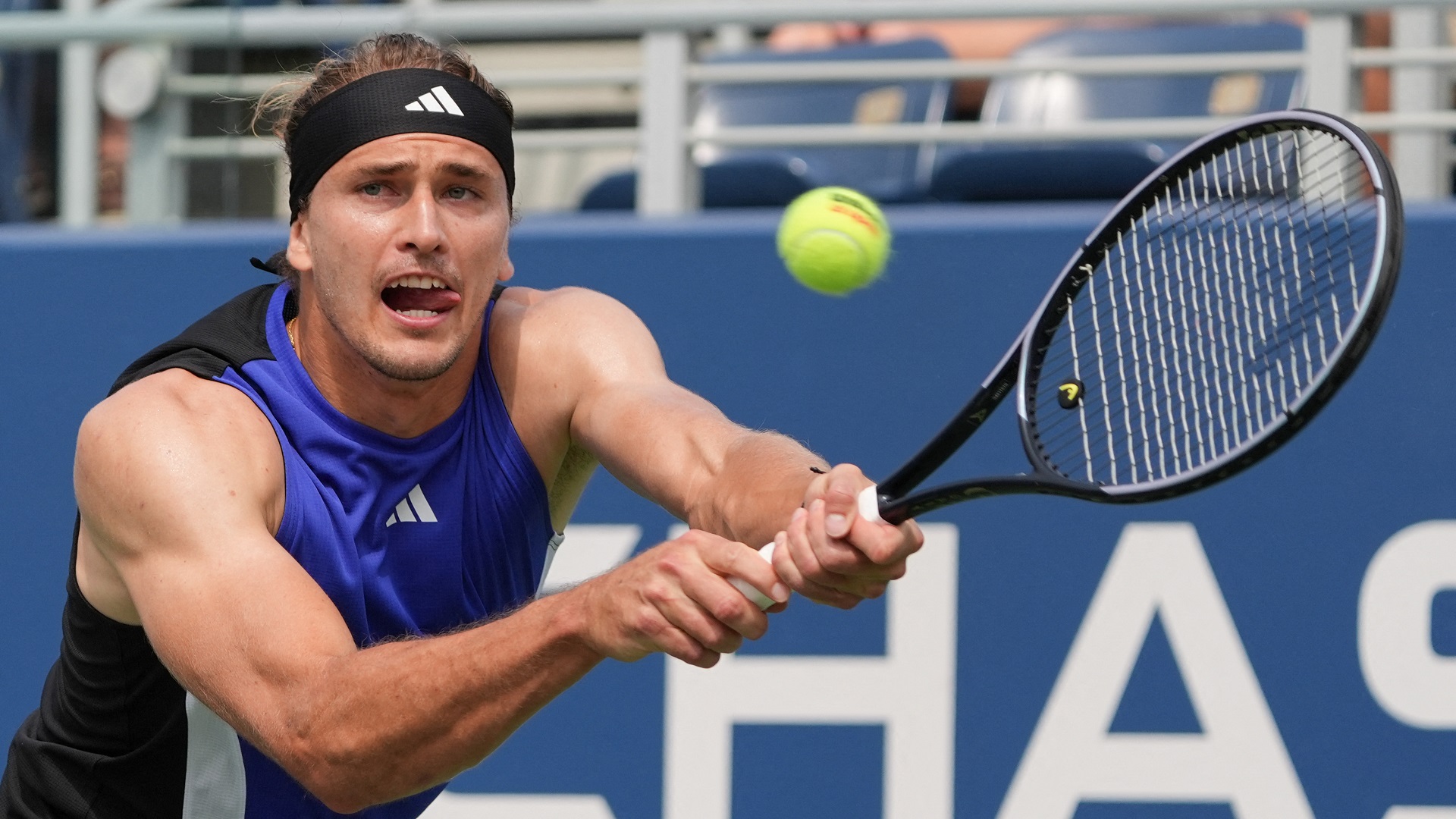 Image for the title: Tennis: Zverev overpowers Marterer with big serve 