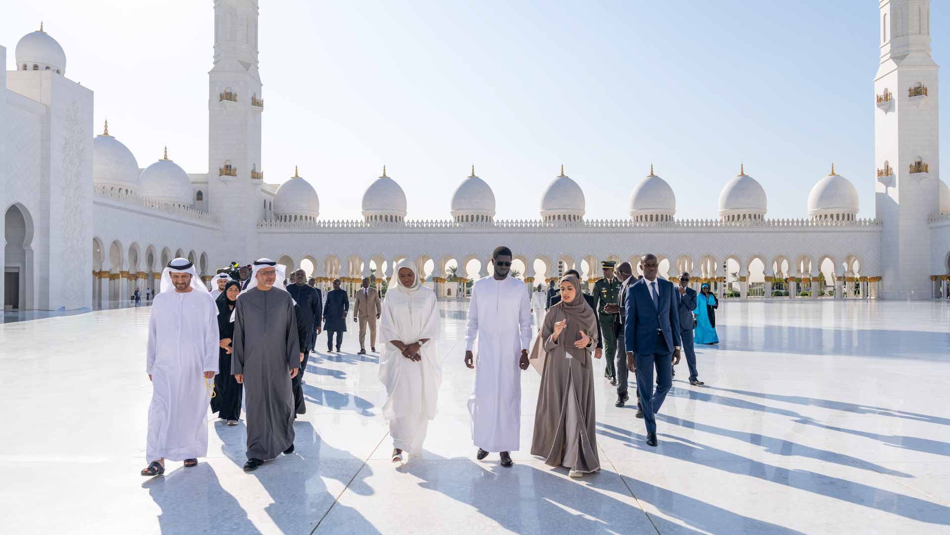 Image for the title: President of Senegal visits Sheikh Zayed Grand Mosque 