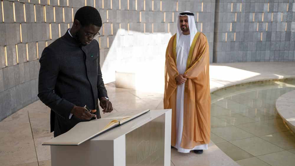 Theyab bin Mohamed receives Senegal President at Wahat Al Karama 