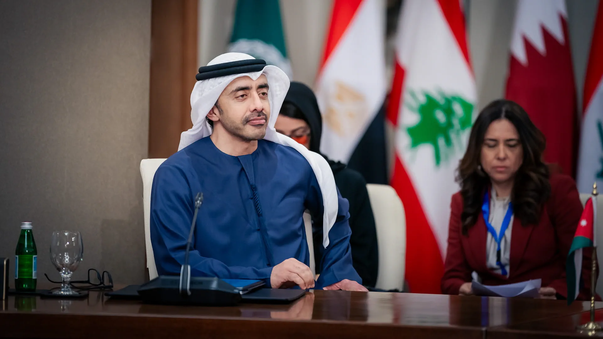 Image for the title: Abdullah bin Zayed attends Aqaba Ministerial Meetings on Syria 