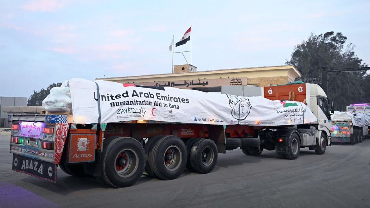 Three UAE aid convoys reach Gaza Strip  