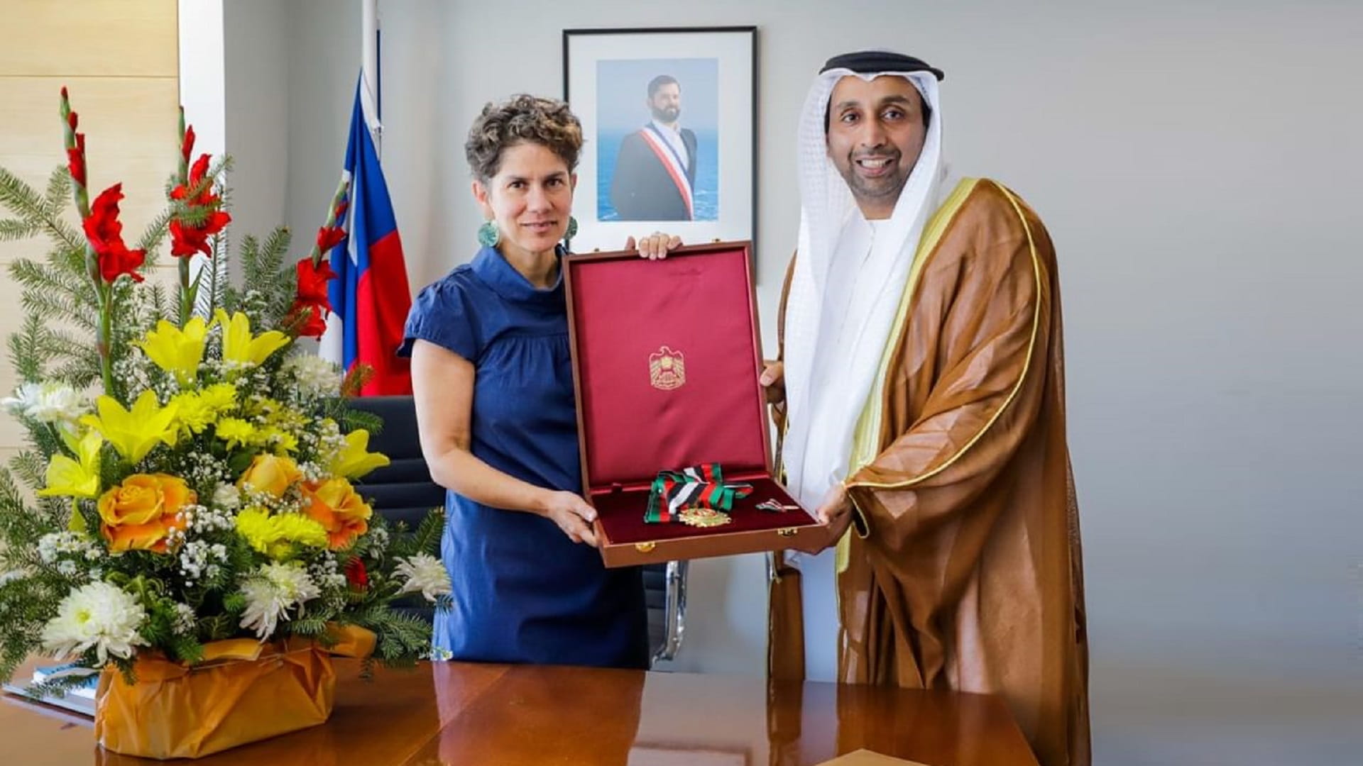 UAE President confers Zayed Second Medal on Chile Minister 