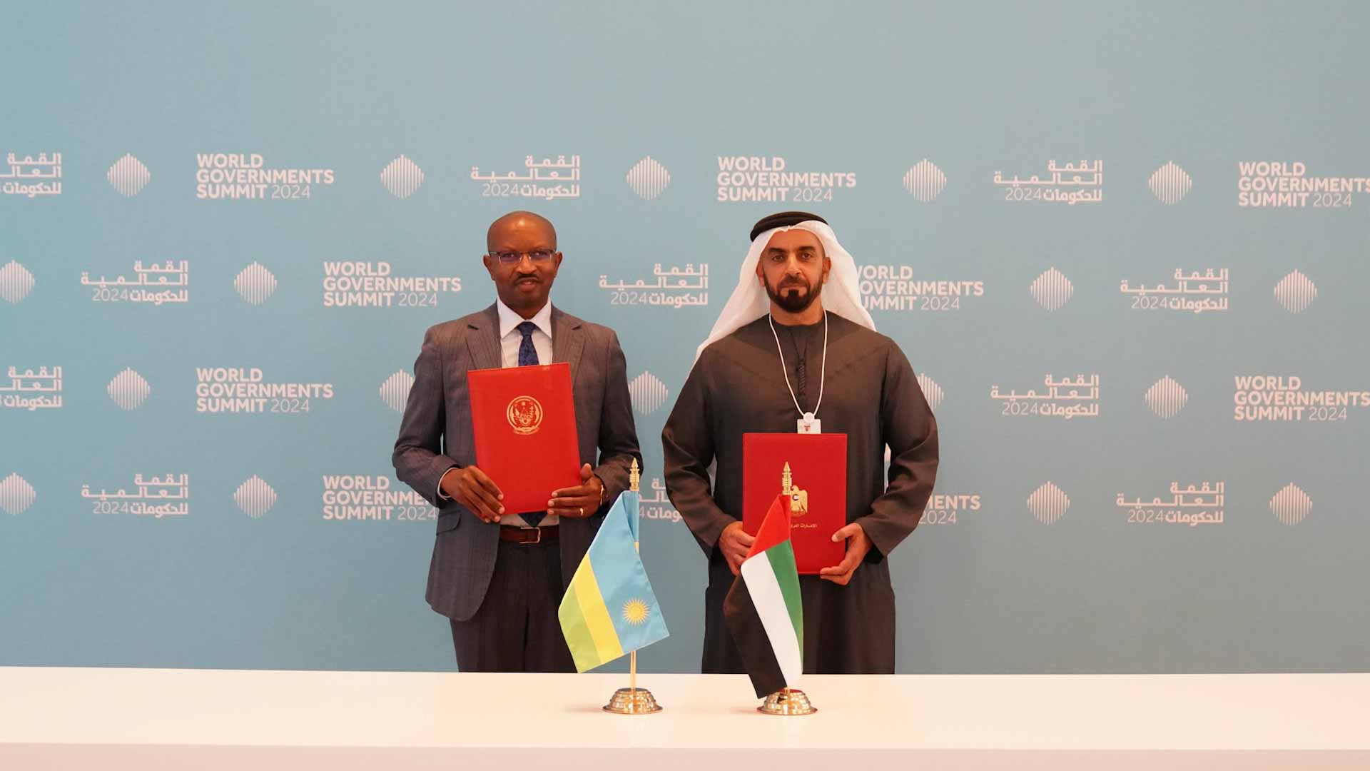 Image for the title: Saif bin Zayed, Alfred Gasana sign MoU on countering terrorism 