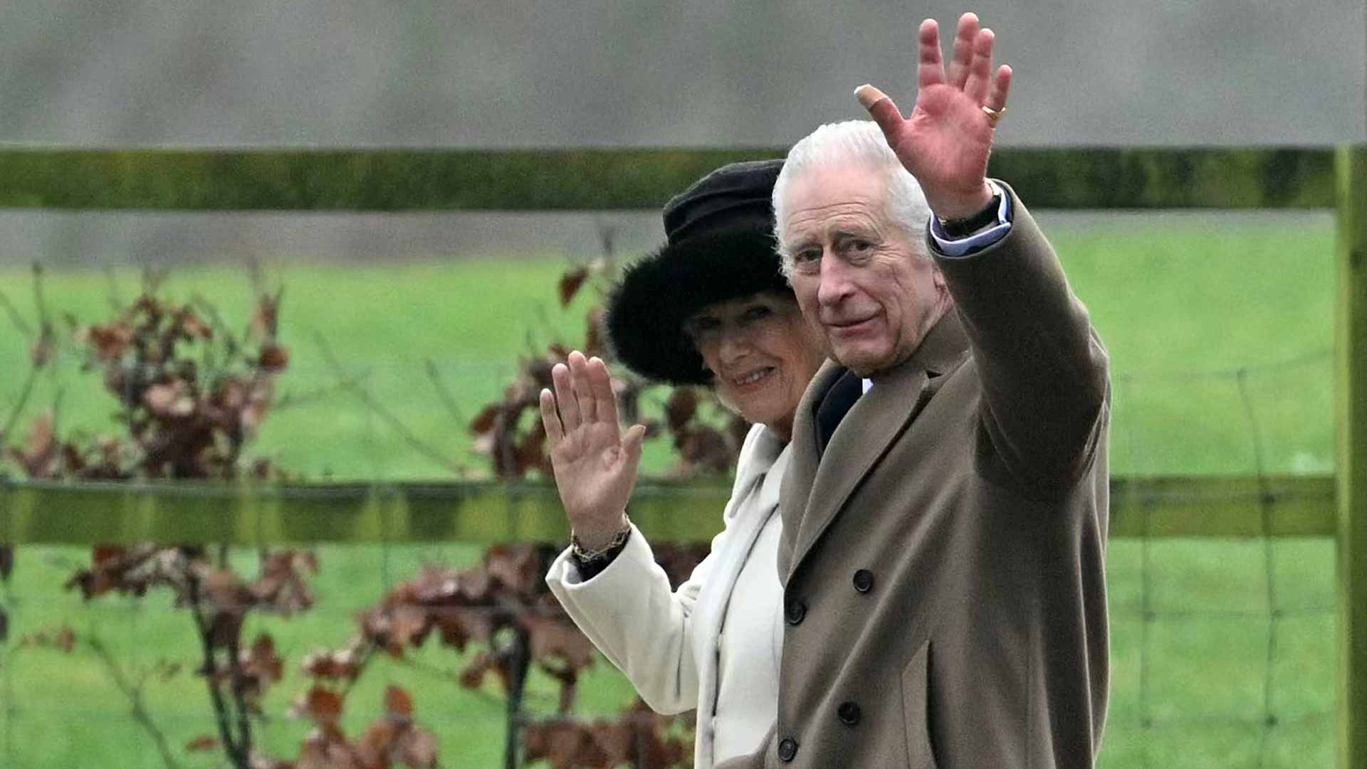 Image for the title: King Charles seen at church service as cancer treatment continues 