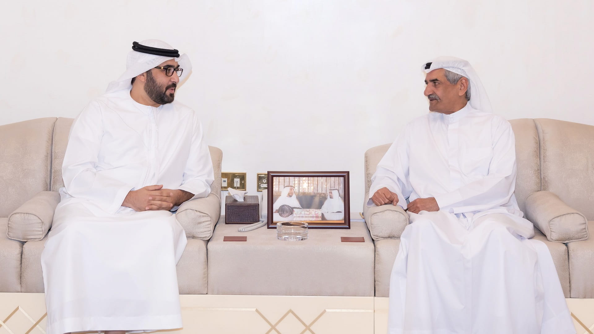 Image for the title: Fujairah Ruler receives UAQ Crown Prince 