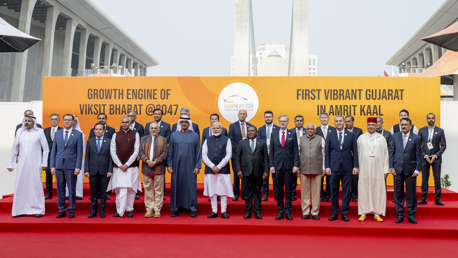 Image for the title: UAE Pres. participates in Vibrant Gujarat Global Summit in India 