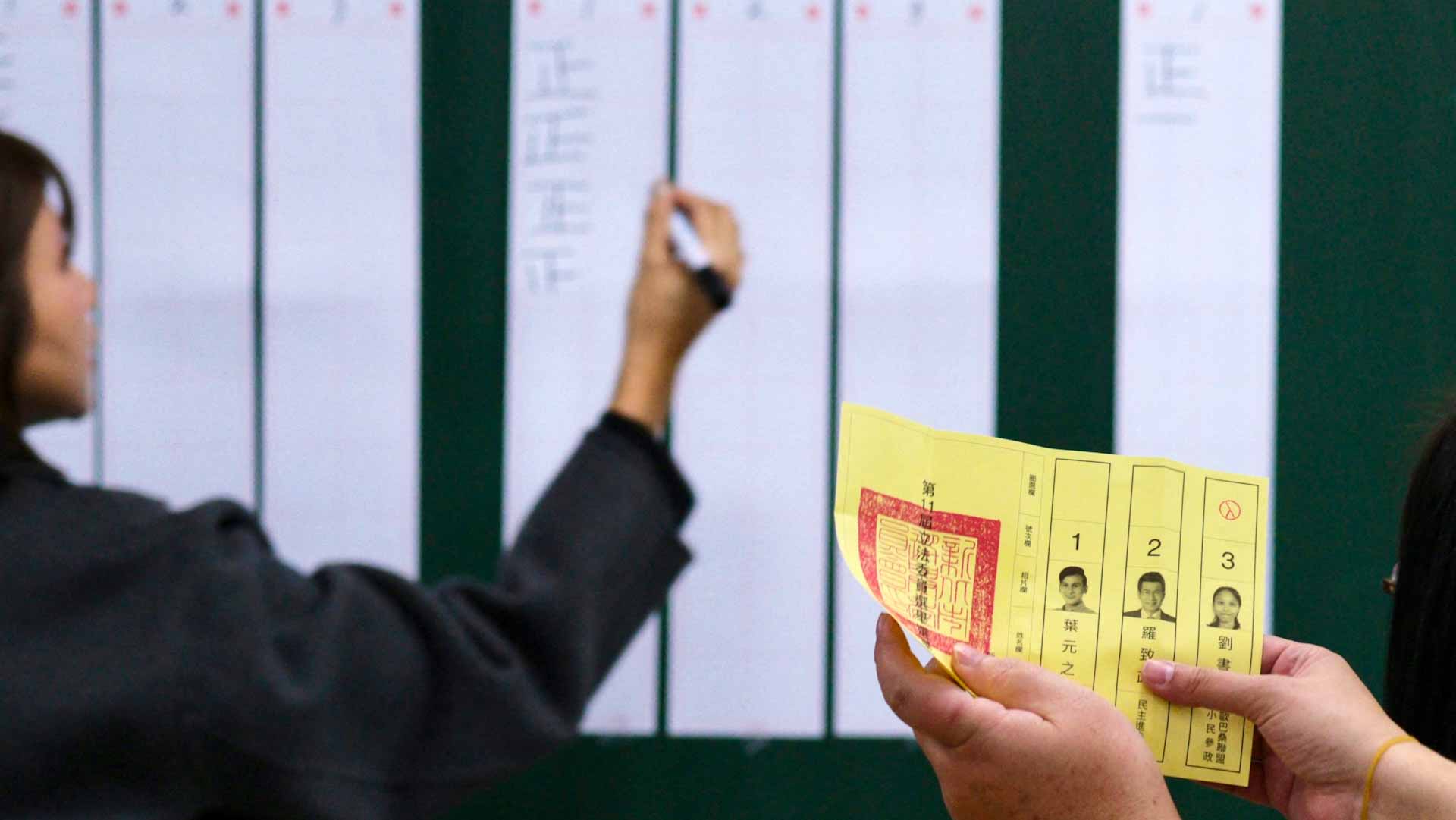 Image for the title: Polls close in Taiwan election under China's glare 