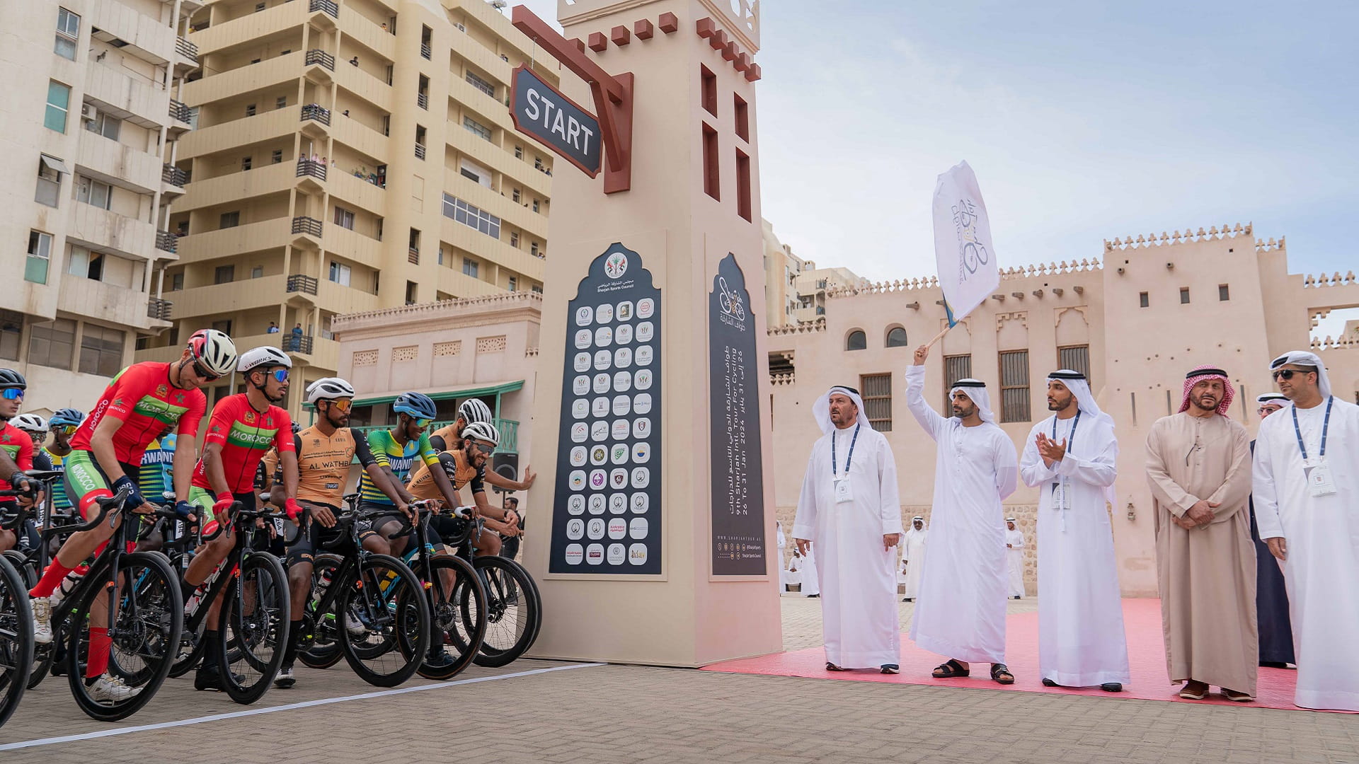 Image for the title: Salem bin Abdulrahman attends Sharjah Tour starting gun shot 