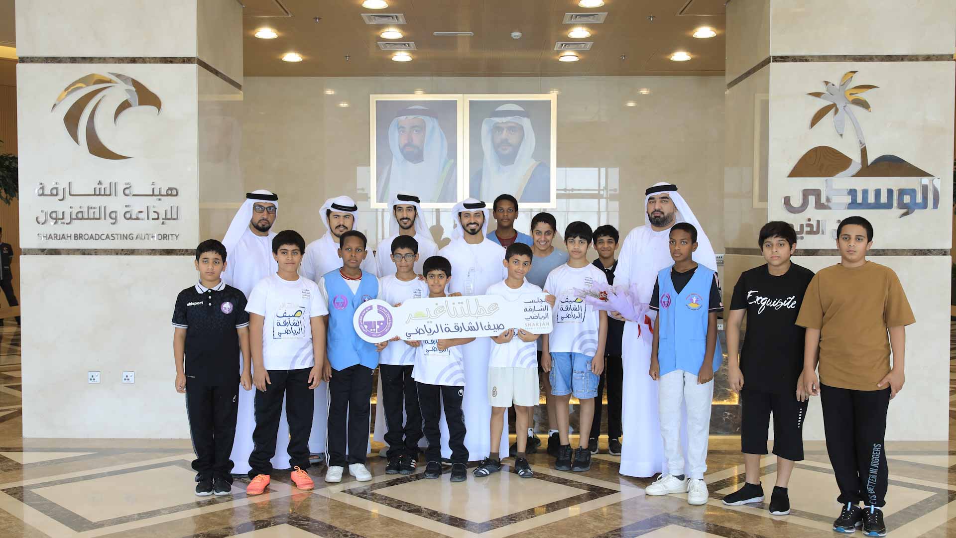 Image for the title: Members of Al Dhaid Club Visit Al Wusta TV Channel 