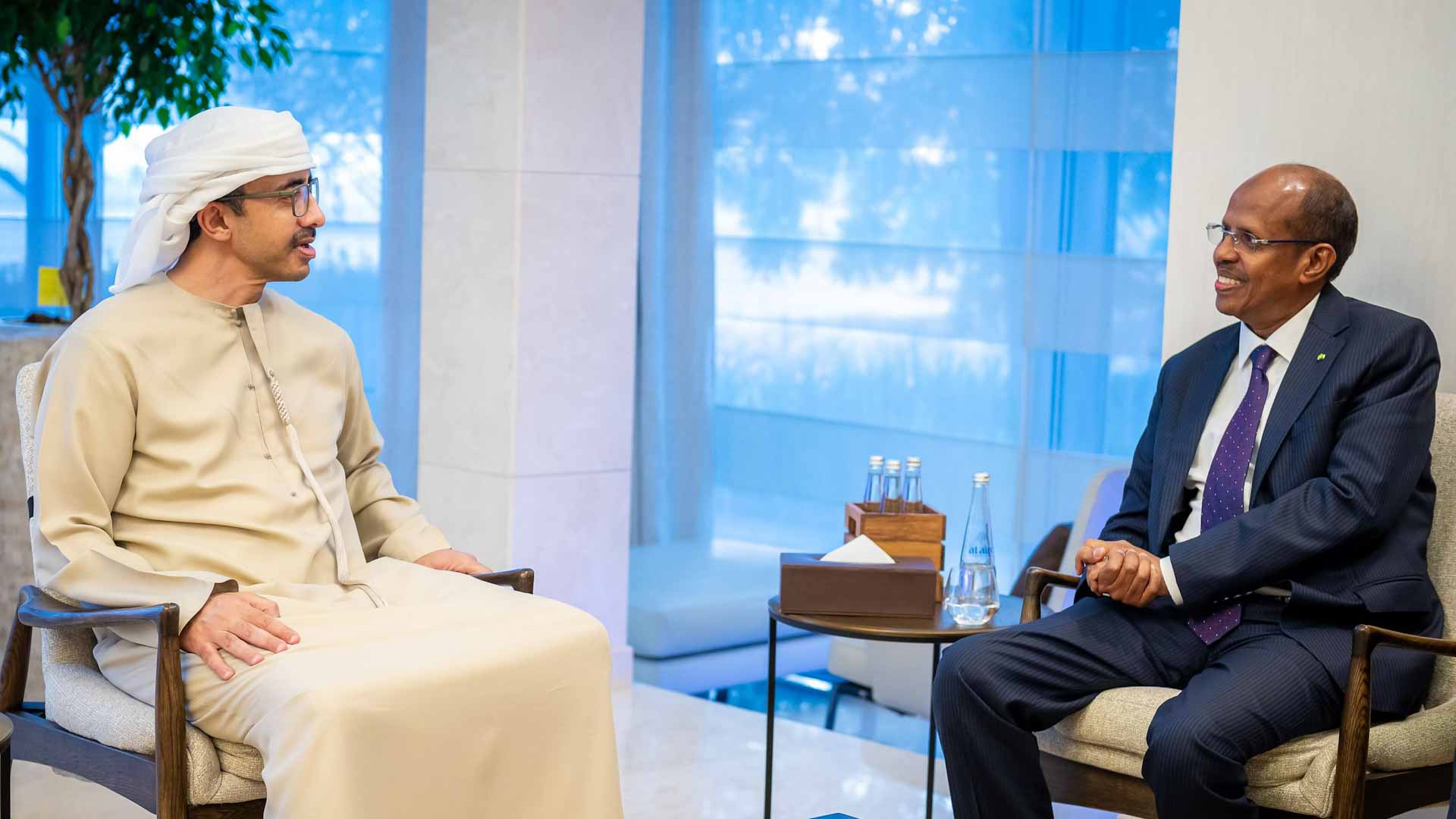 Abdullah bin Zayed meets with the Foreign Minister of Djibouti