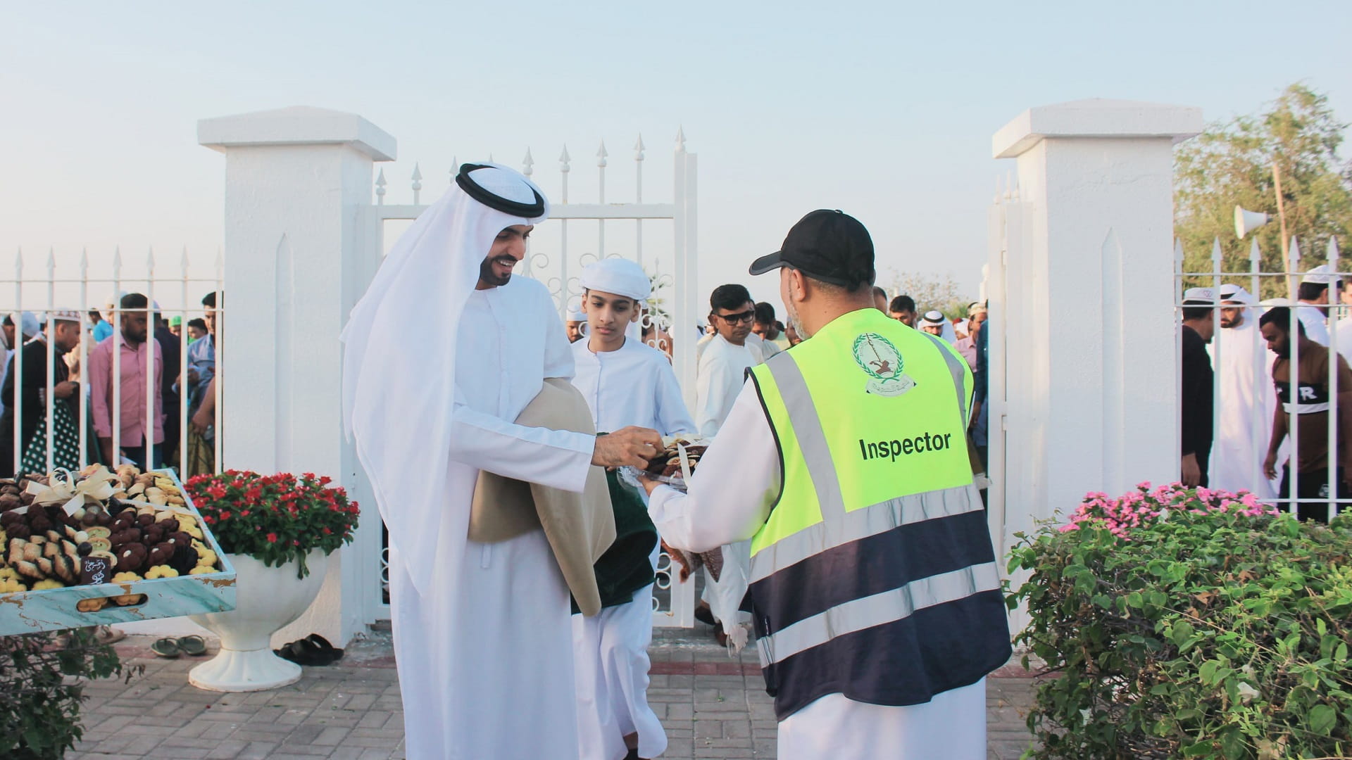 Image for the title: Al Hamriyah Municipality greets residents with flowers and sweets 