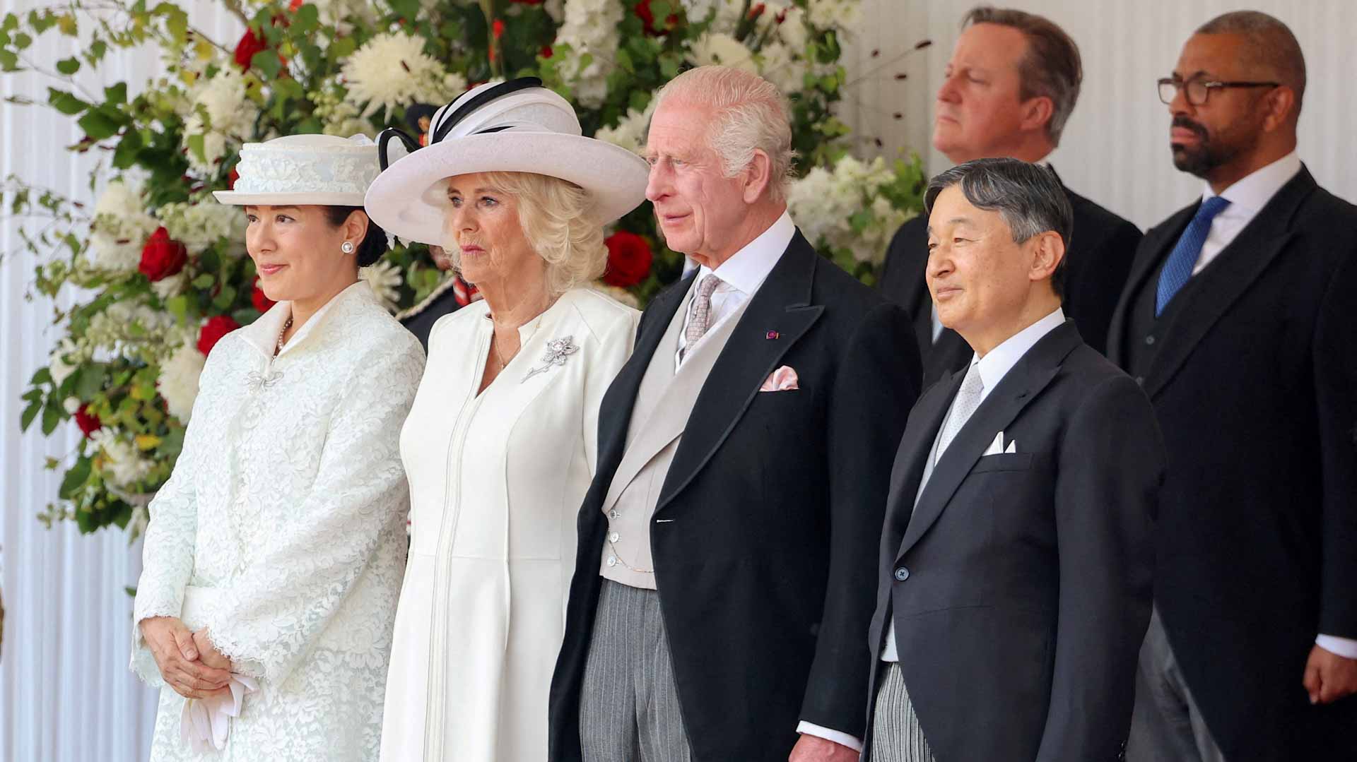 Image for the title: King Charles welcomes Japan's Emperor Naruhito for state visit 